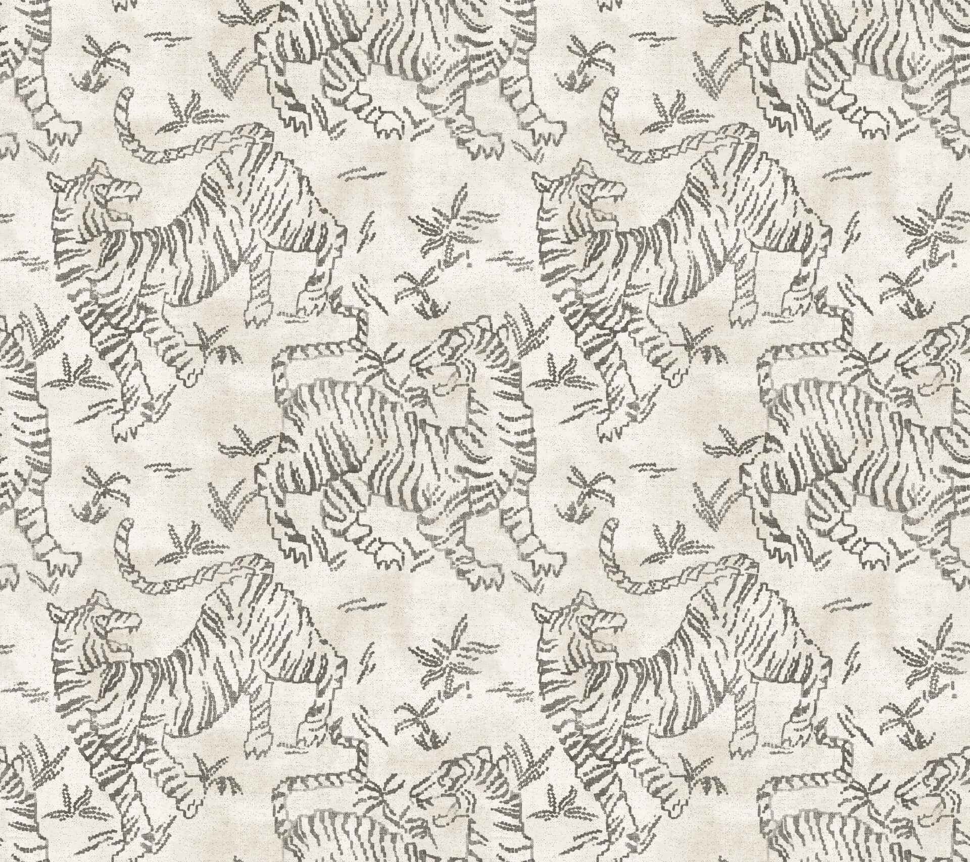 Orly Tigers White Wallpaper - York Wallcoverings - LM5331 - York Wallcoverings Wallpaper