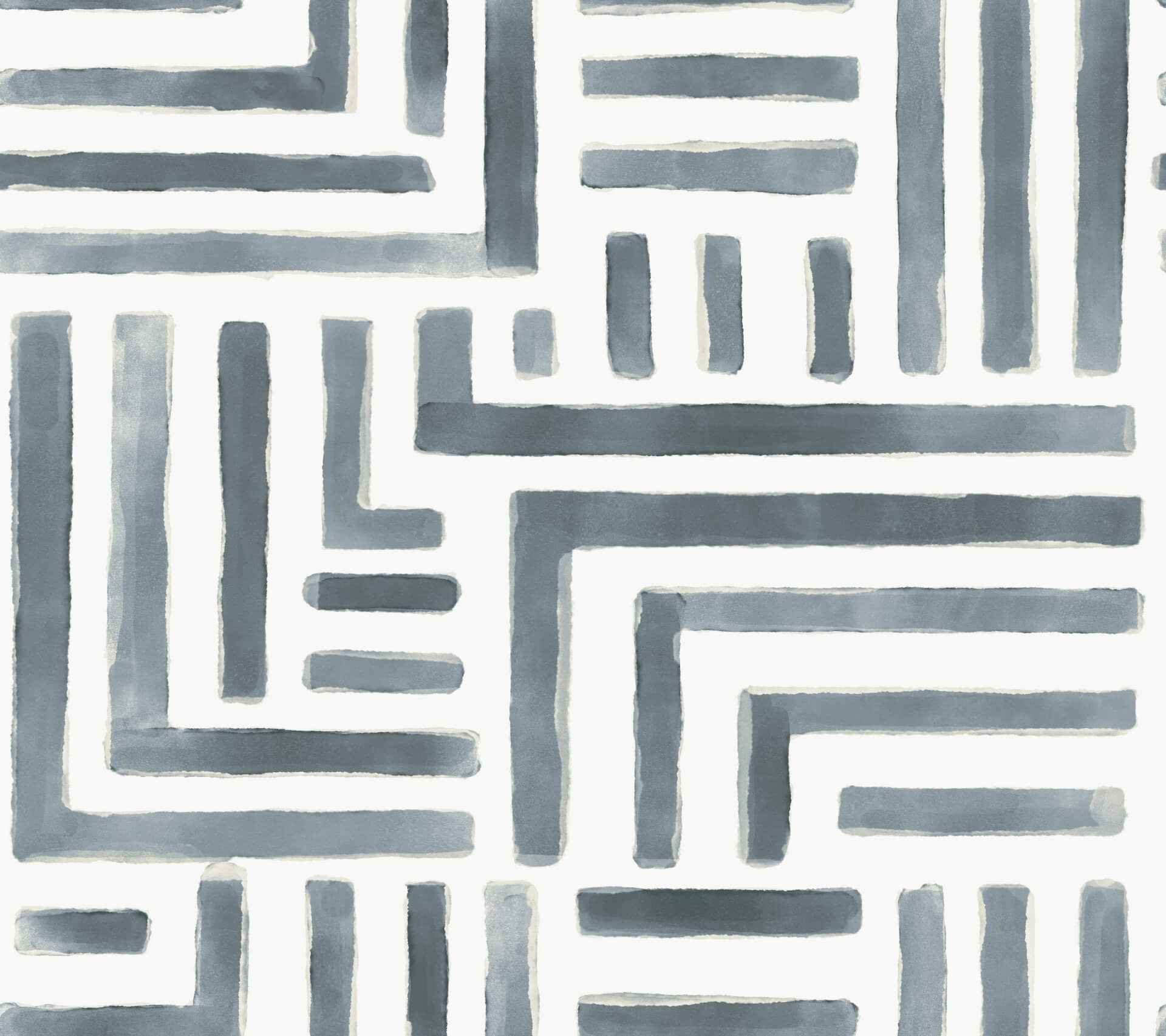 Painterly Labyrinth Aqua Wallpaper - York Wallcoverings - LM5364