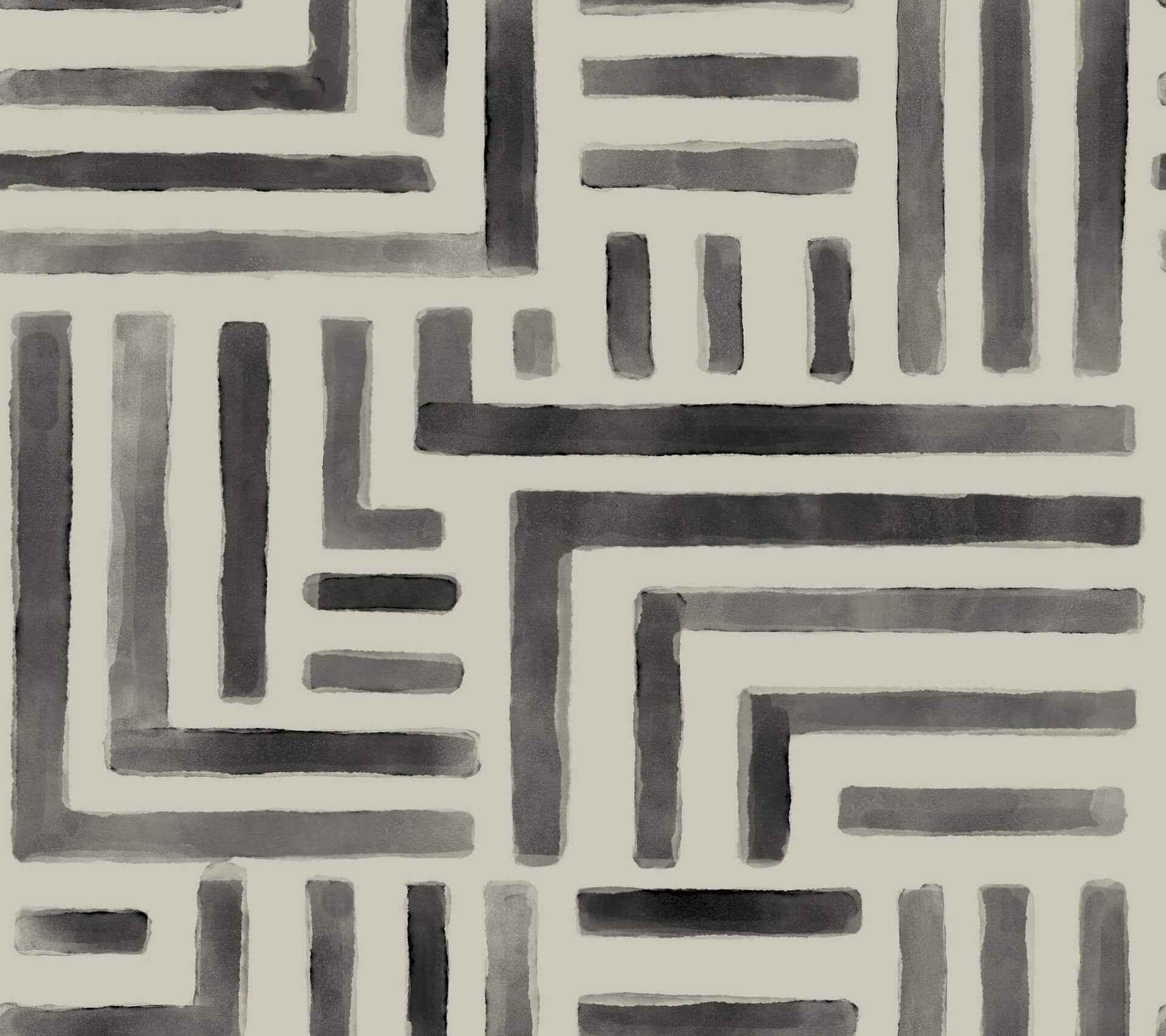 Painterly Labyrinth Charcoal Wallpaper - York Wallcoverings - LM5365 - York Wallcoverings Wallpaper
