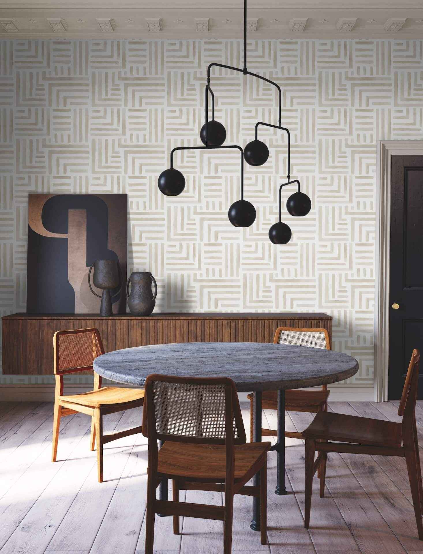 Painterly Labyrinth Light Neutral Wallpaper - York Wallcoverings - LM5362 - York Wallcoverings Wallpaper