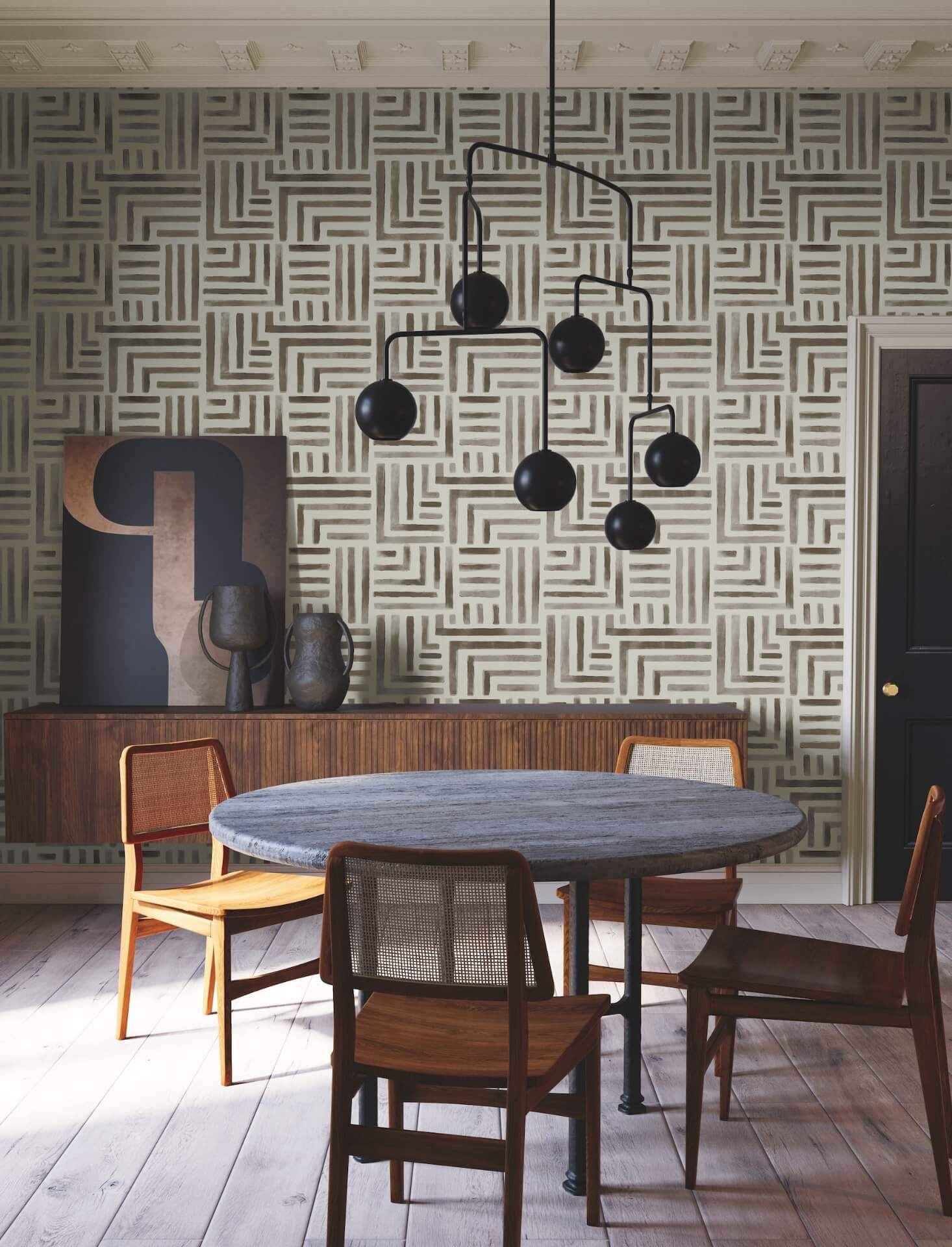 Painterly Labyrinth Warm Neutral Wallpaper - York Wallcoverings - LM5363 - York Wallcoverings Wallpaper
