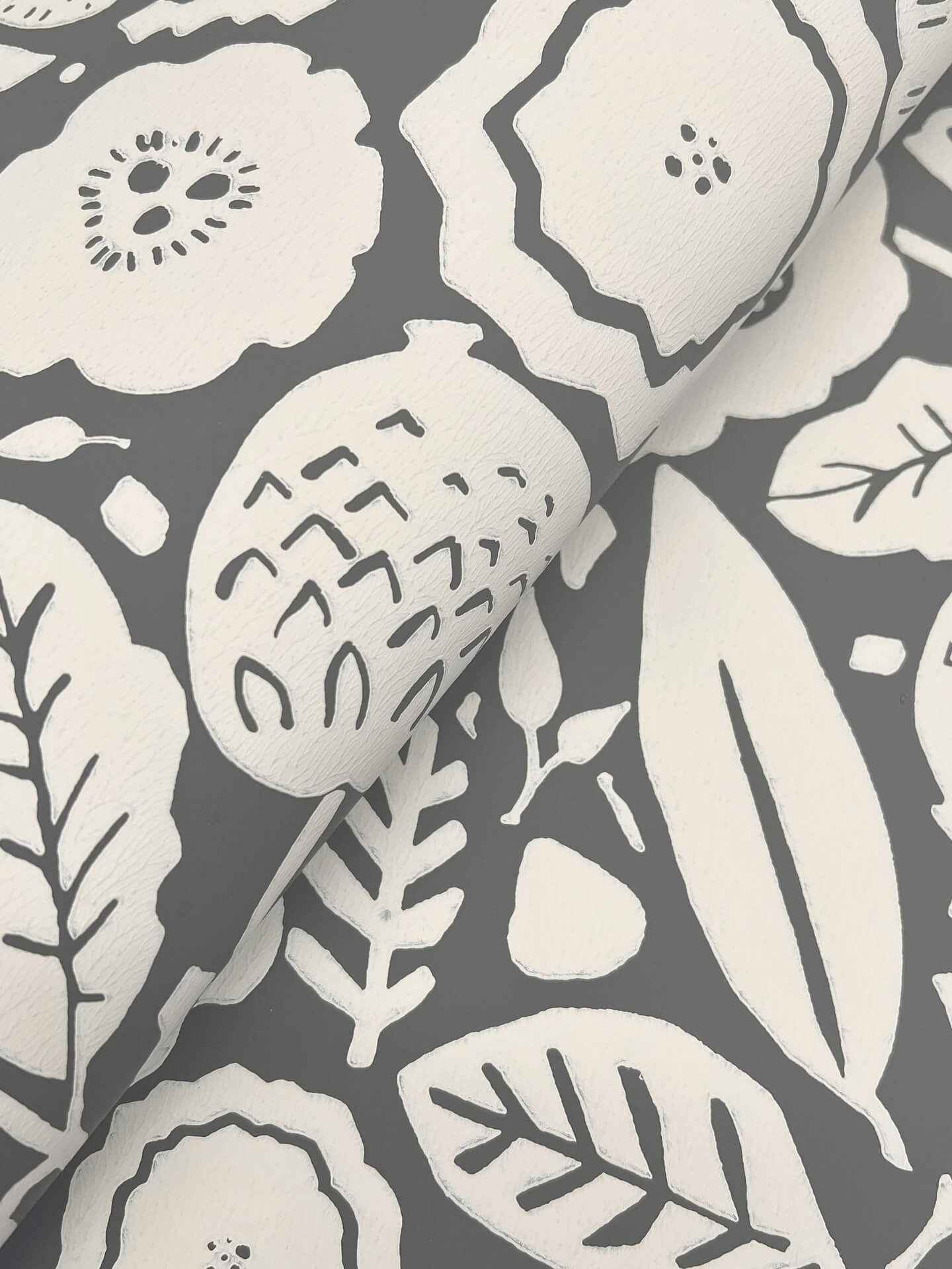 Camille Blossom Charcoal Wallpaper - York Wallcoverings - LM5395 - York Wallcoverings Wallpaper