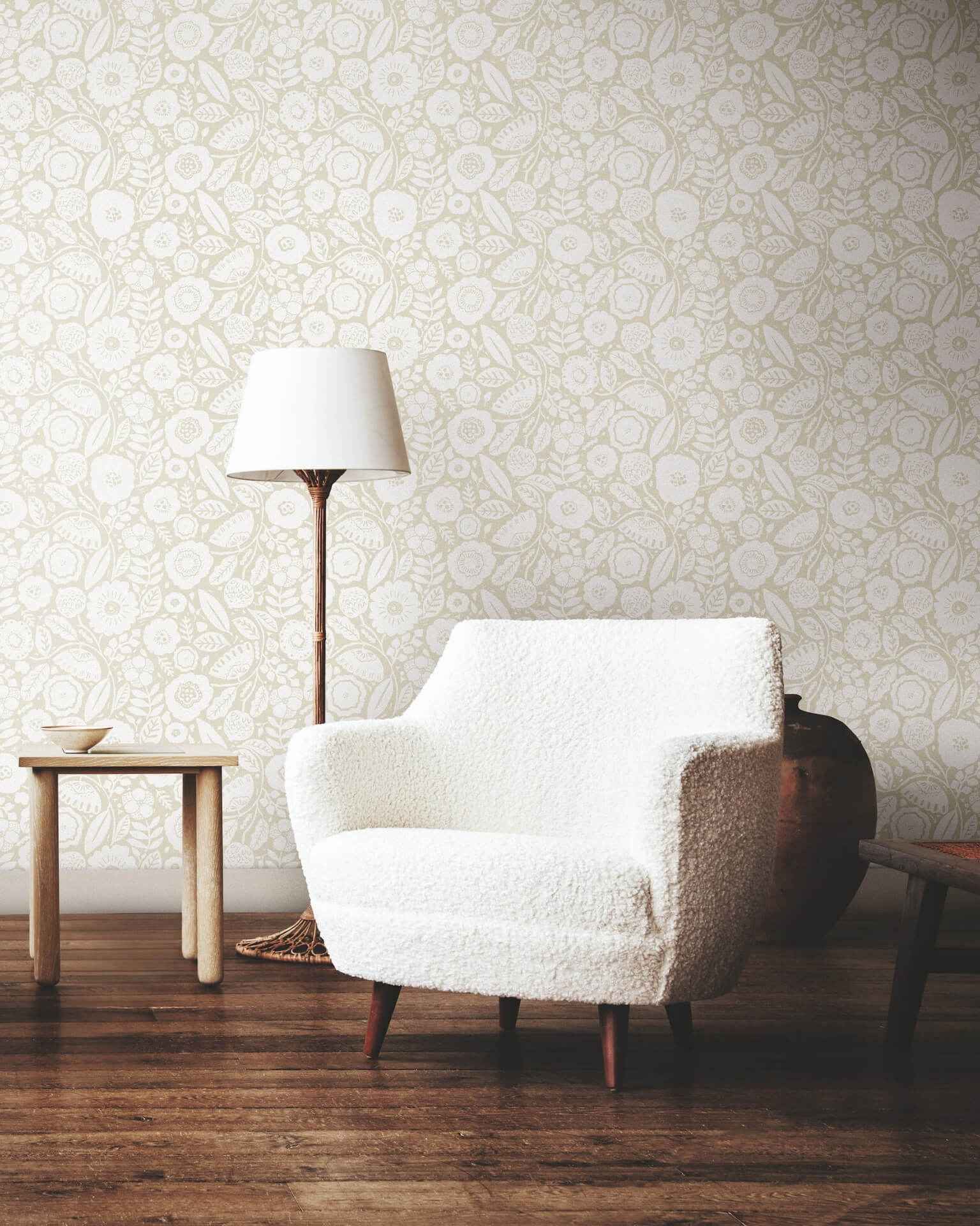 Camille Blossom Linen Wallpaper - York Wallcoverings - LM5394 - York Wallcoverings Wallpaper