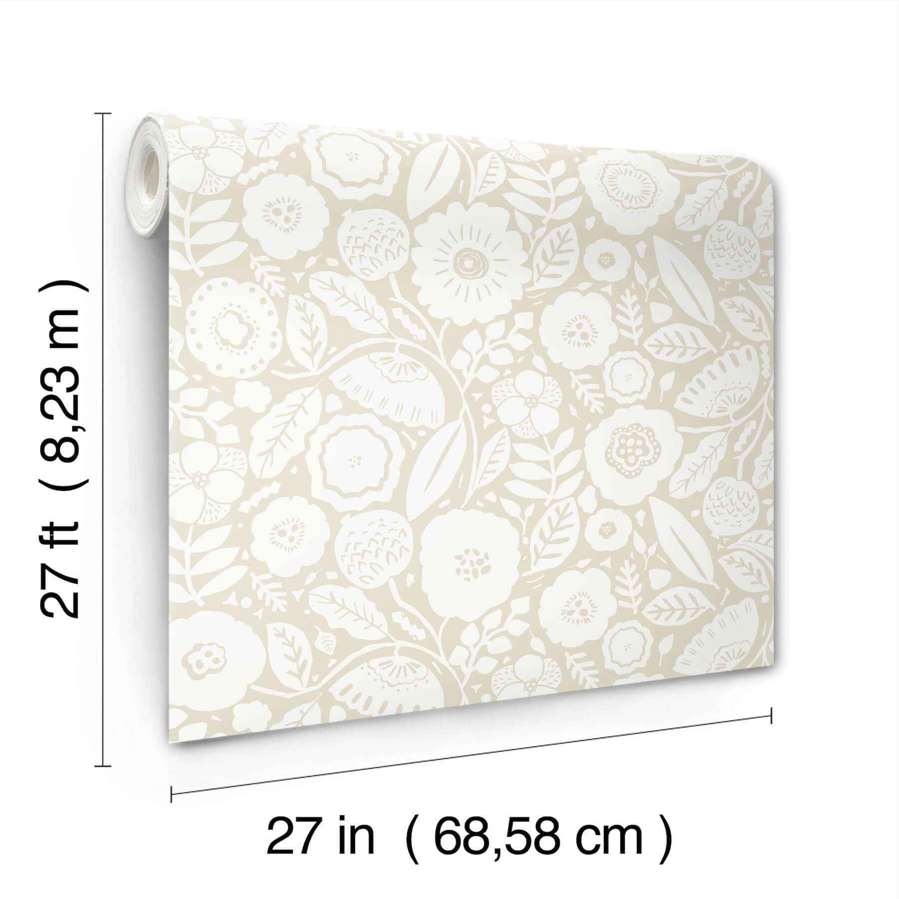 Camille Blossom Linen Wallpaper - York Wallcoverings - LM5394 - York Wallcoverings Wallpaper