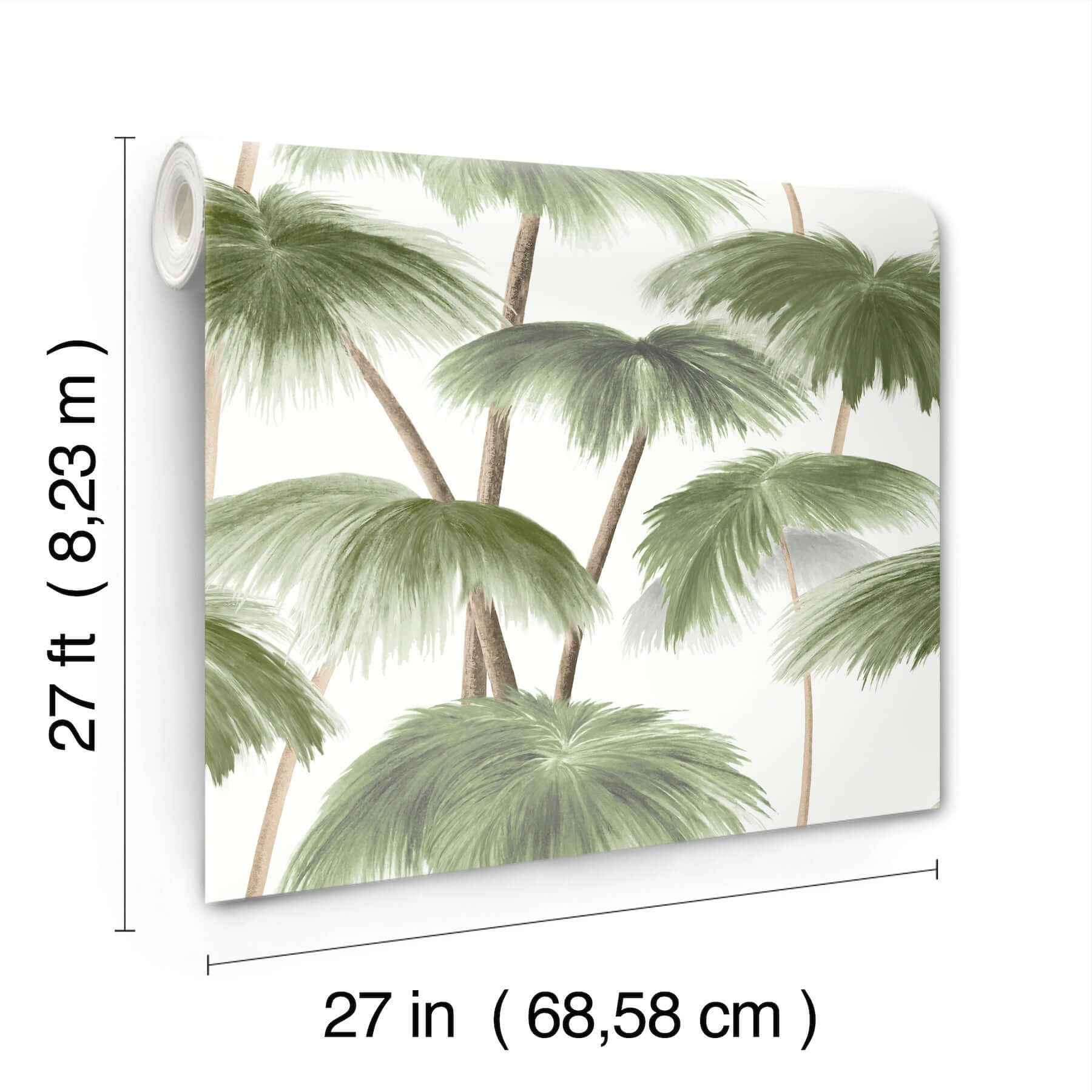 Plein Air Palms Green Wallpaper - York Wallcoverings - LM5431 - York Wallcoverings Wallpaper