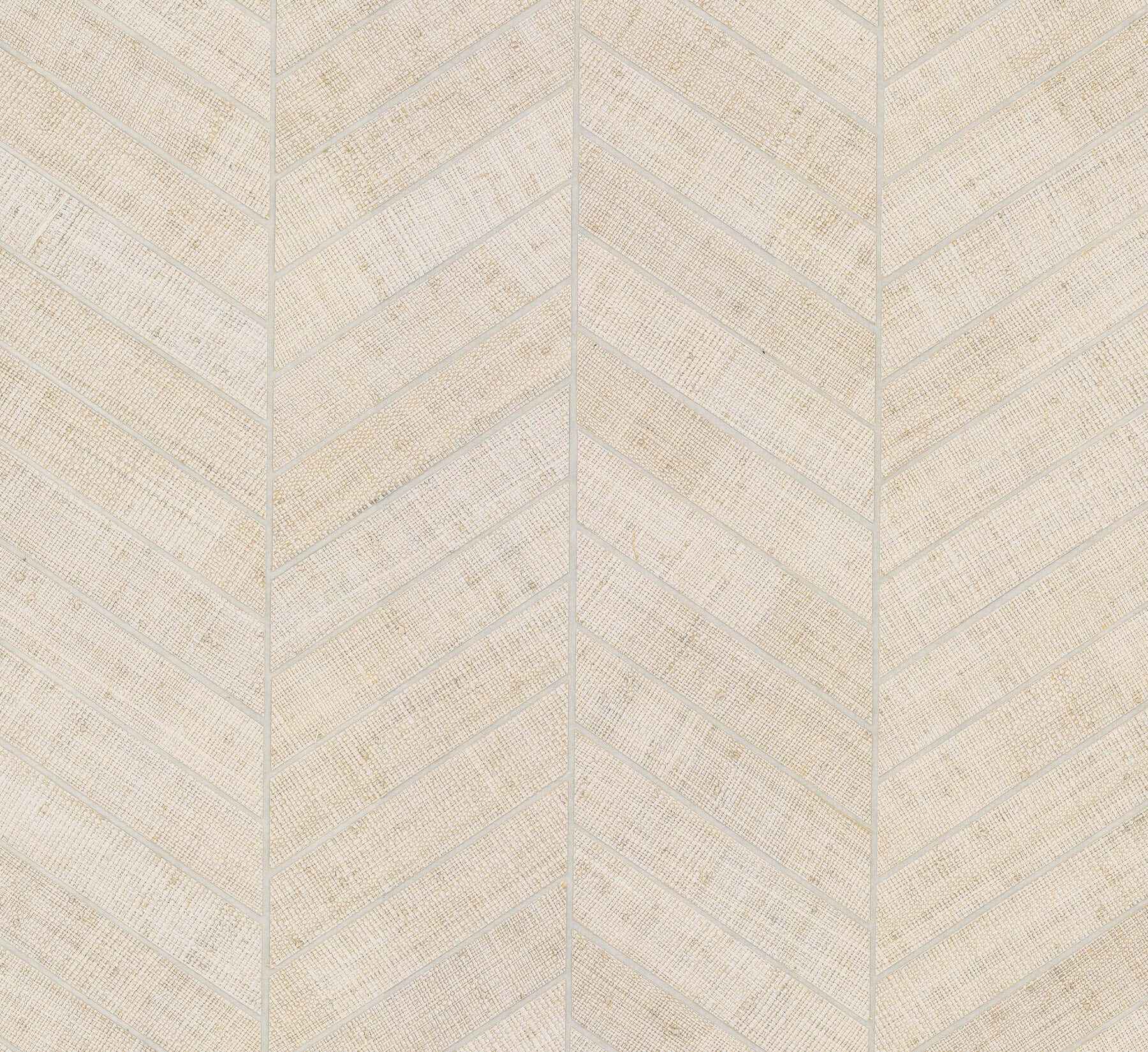 Atelier Herringbone White Wallpaper - York Wallcoverings - HO2108GV