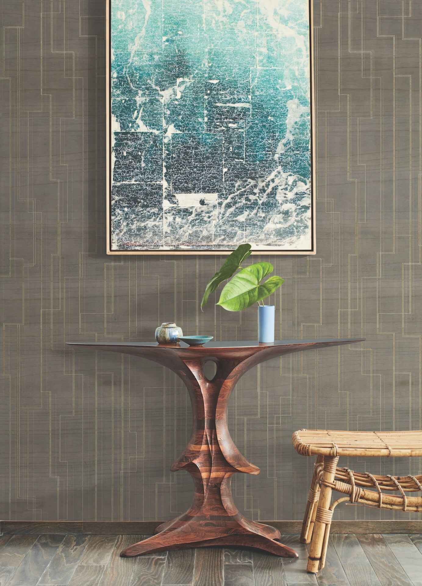 Inlay Line Mink Wallpaper - York Wallcoverings - GV0259 - York Wallcoverings Wallpaper
