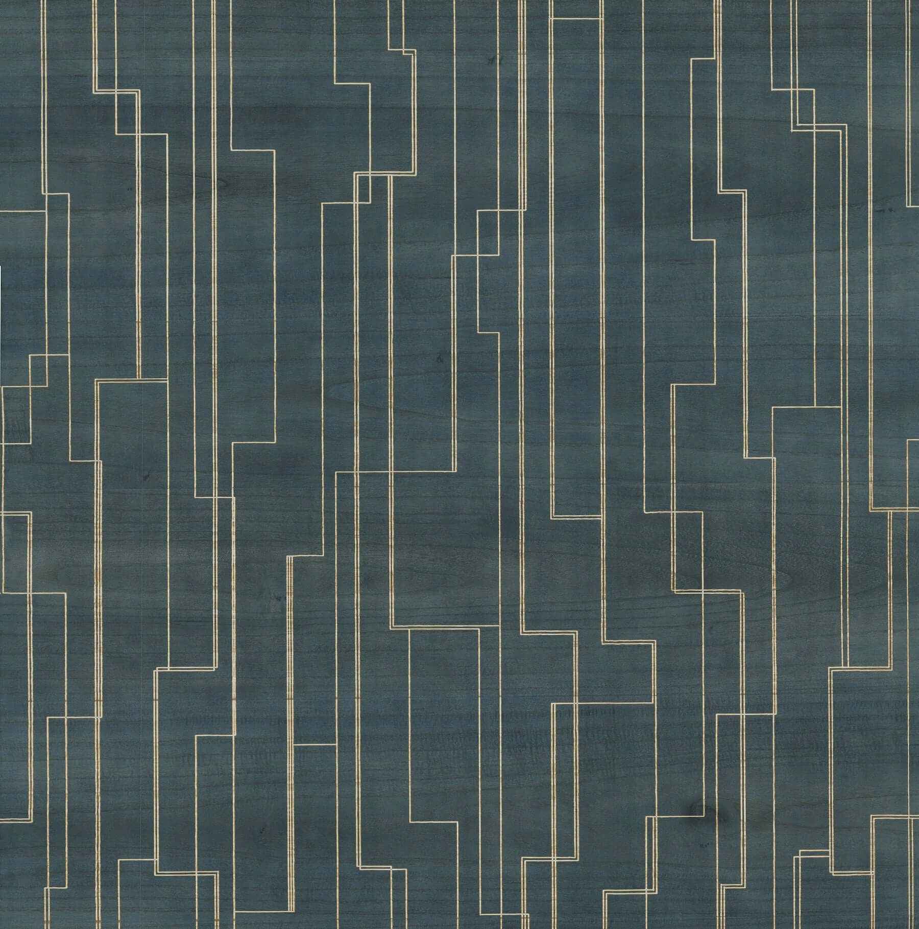 Inlay Line Peacock Wallpaper - York Wallcoverings - GV0258