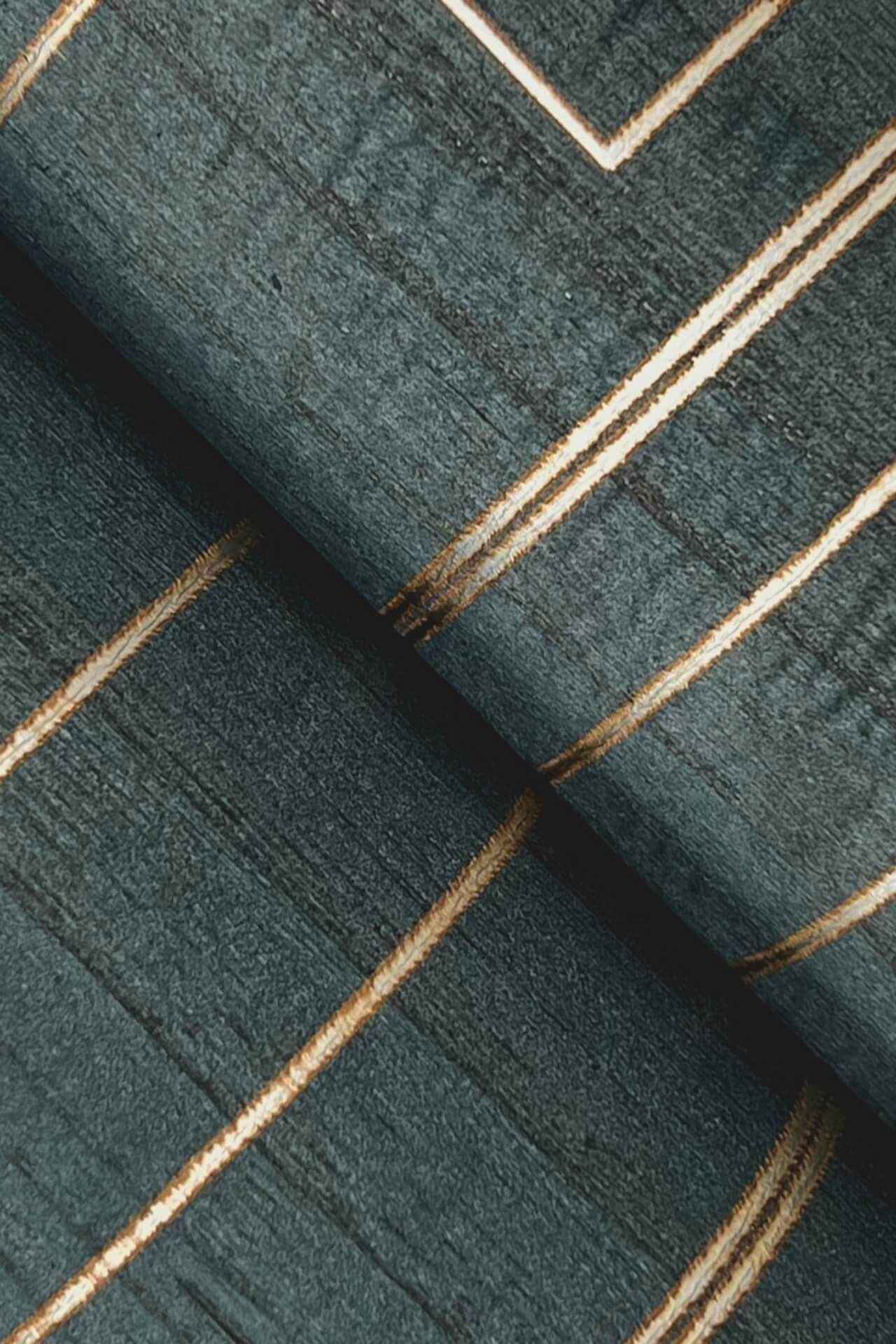 Inlay Line Peacock Wallpaper - York Wallcoverings - GV0258 - York Wallcoverings Wallpaper