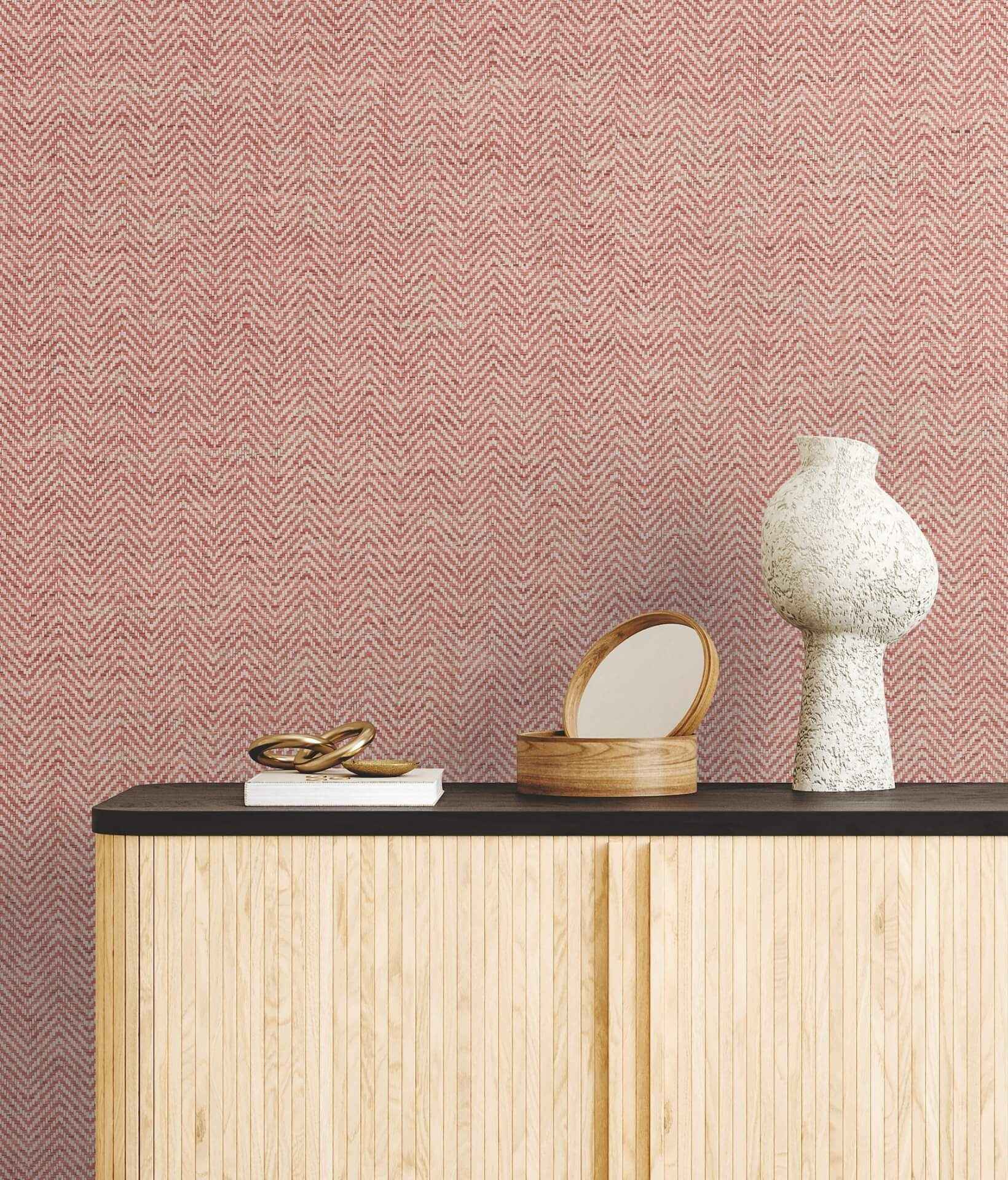 Tailored Weave Red Wallpaper - York Wallcoverings - GV0192 - York Wallcoverings Wallpaper