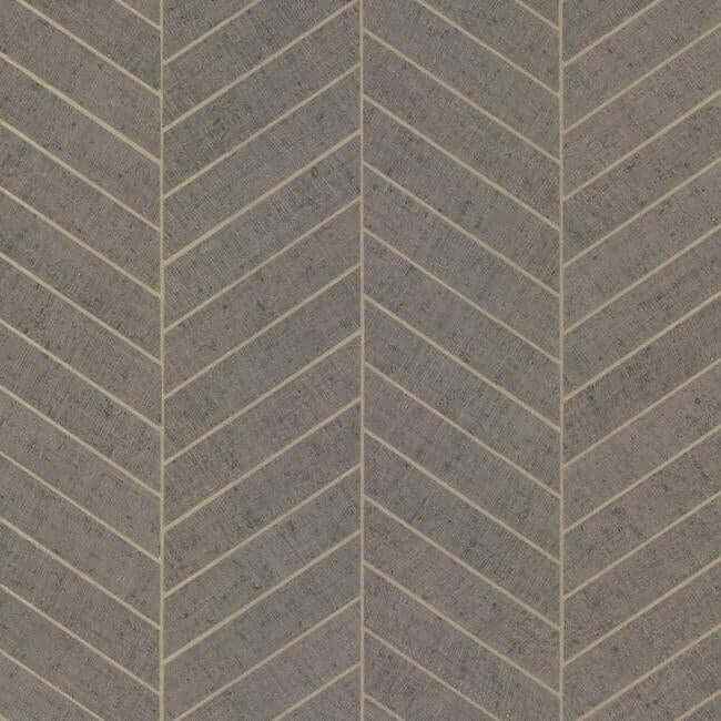 Atelier Herringbone Grey Wallpaper - York Wallcoverings - HO2110