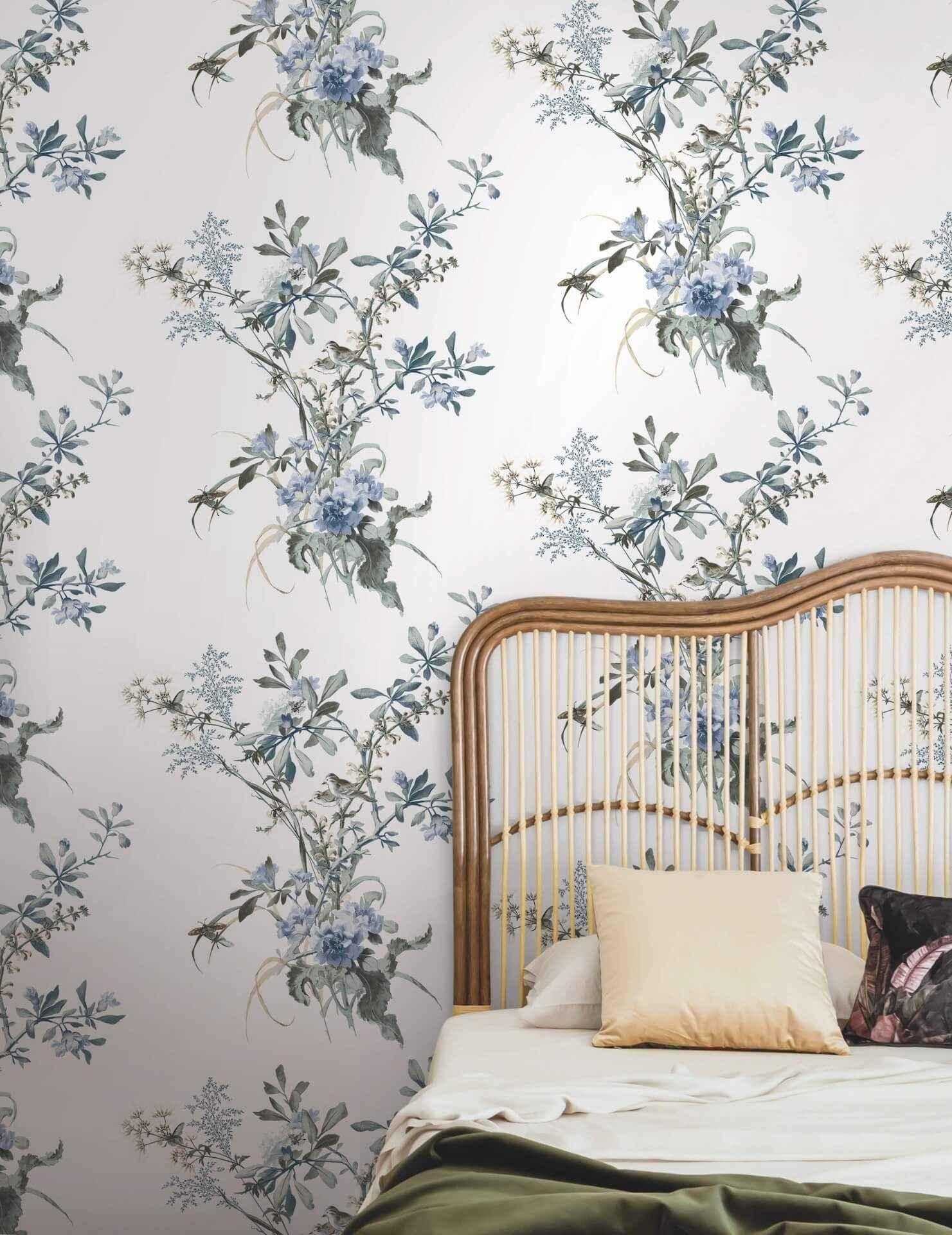 Wild Flowers Jade Peel & Stick Wallpaper - York Wallcoverings - PSW1367RL - York Wallcoverings Wallpaper
