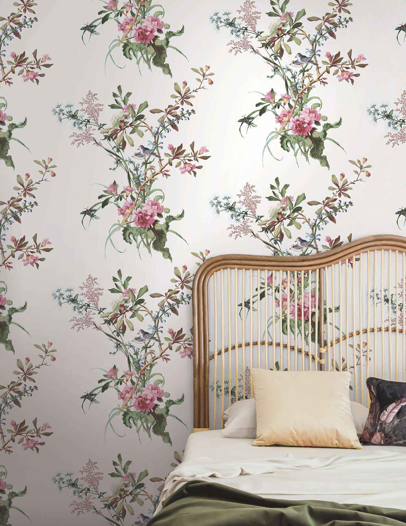 Wild Flowers Rose Peel & Stick Wallpaper - York Wallcoverings - PSW1366RL - York Wallcoverings Wallpaper