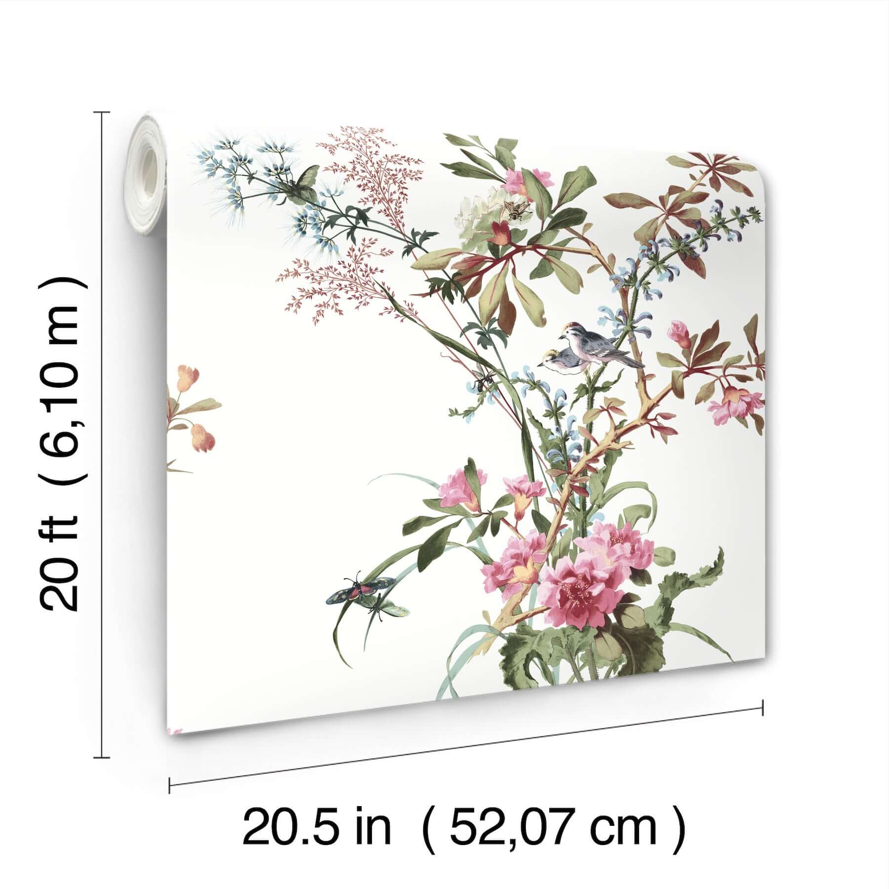 wild-flowers-rose-peel-stick-wallpaper-york-wallcoverings-psw1366rl - York Wallcoverings Wallpaper