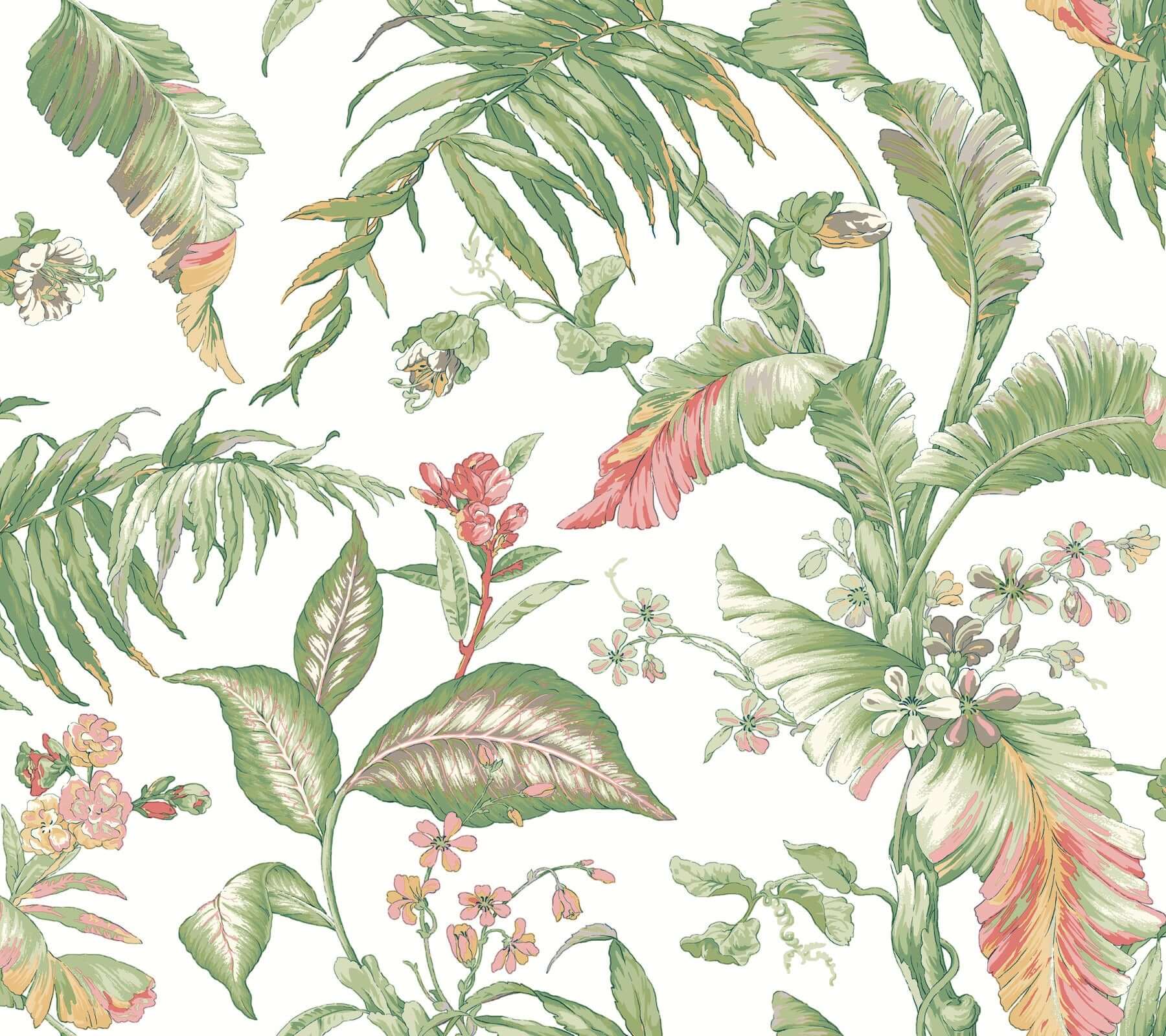 fiji-garden-pink-peel-stick-wallpaper-york-wallcoverings-psw1369rl - York Wallcoverings Wallpaper