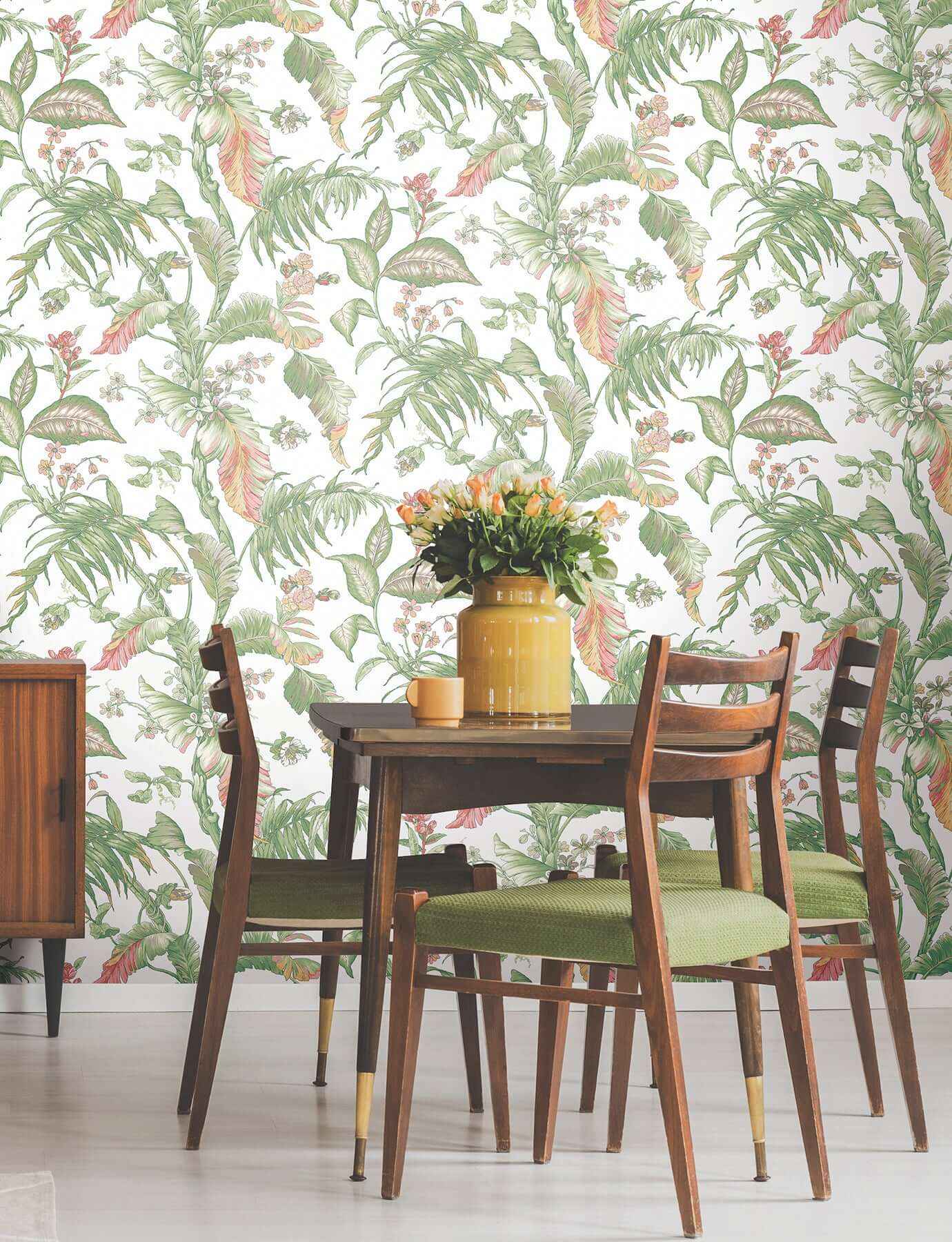Fiji Garden Pink Peel & Stick Wallpaper - York Wallcoverings - PSW1369RL - York Wallcoverings Wallpaper