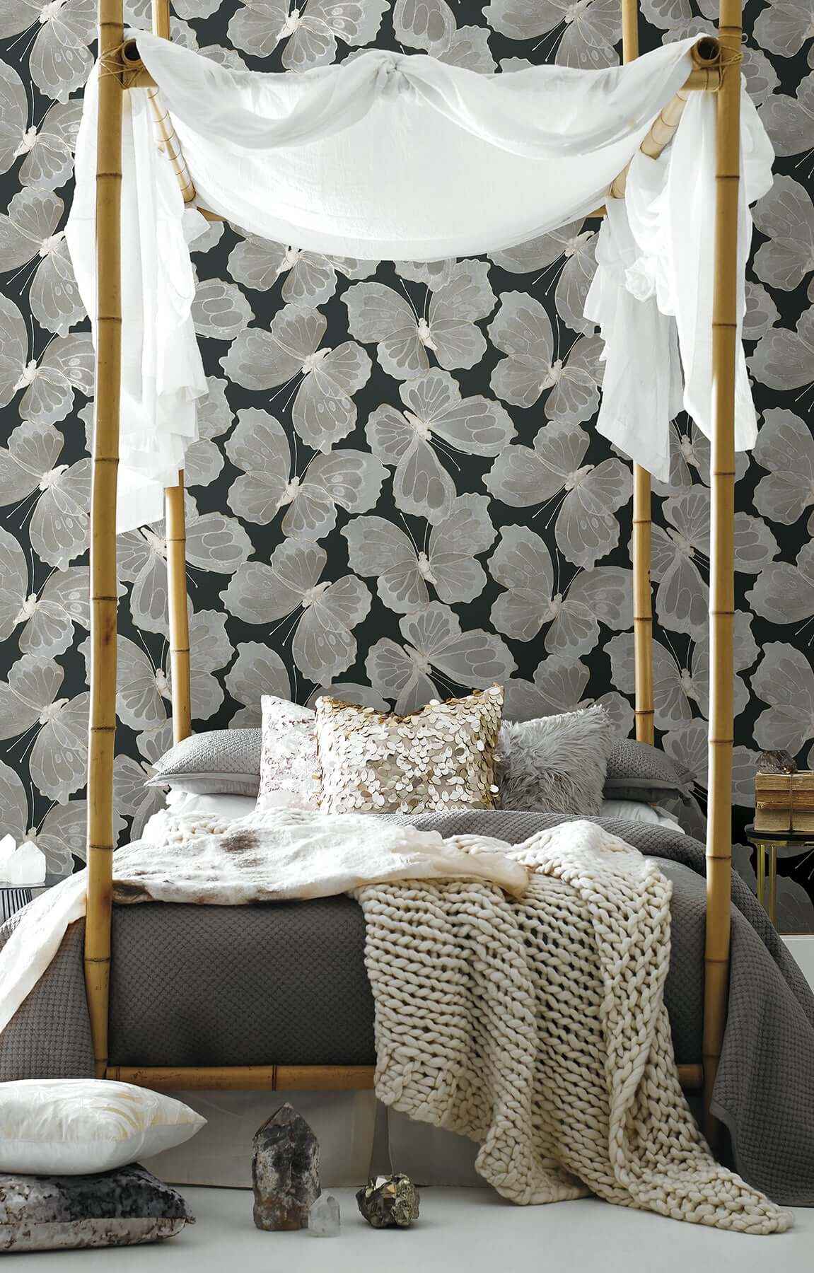Monarch Onyx Peel & Stick Wallpaper - York Wallcoverings - PSW1565RL