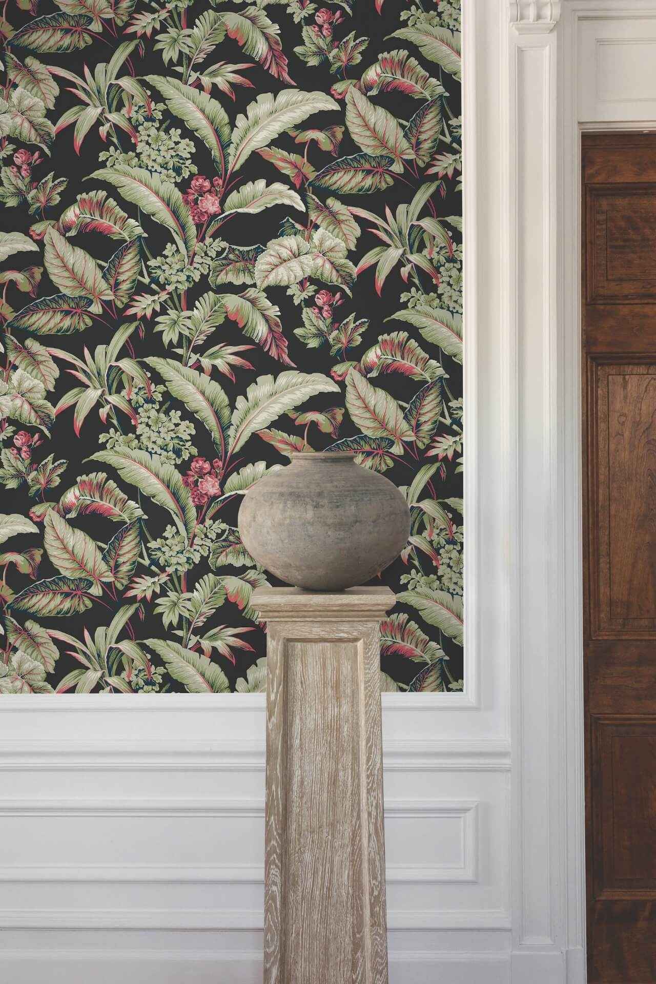 Mystic Isle Black Wallpaper - York Wallcoverings - GT4504 - York Wallcoverings Wallpaper