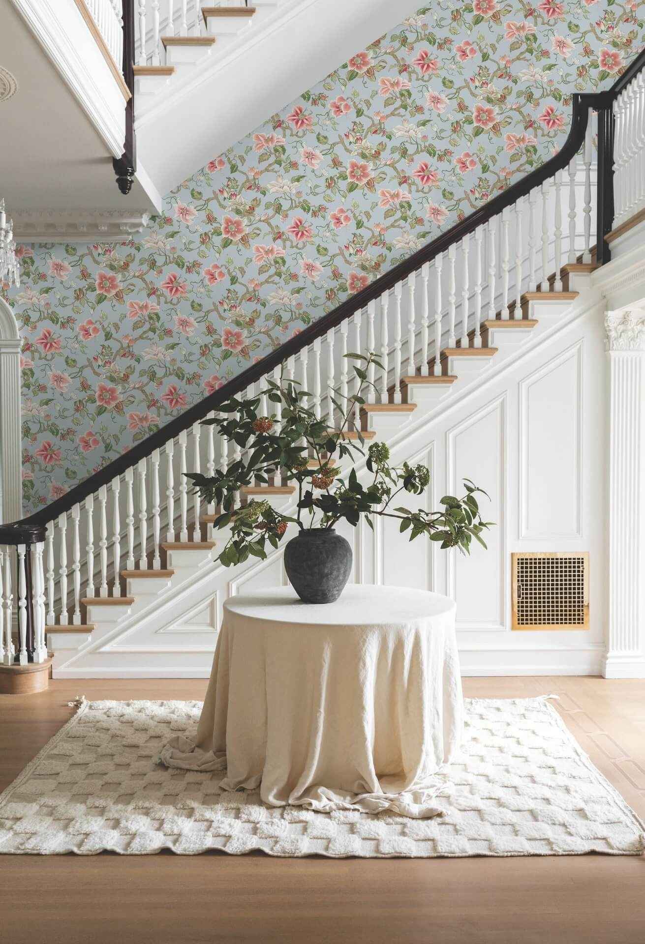 Marguerite Vine Blue Wallpaper - York Wallcoverings - GT4512 - York Wallcoverings Wallpaper