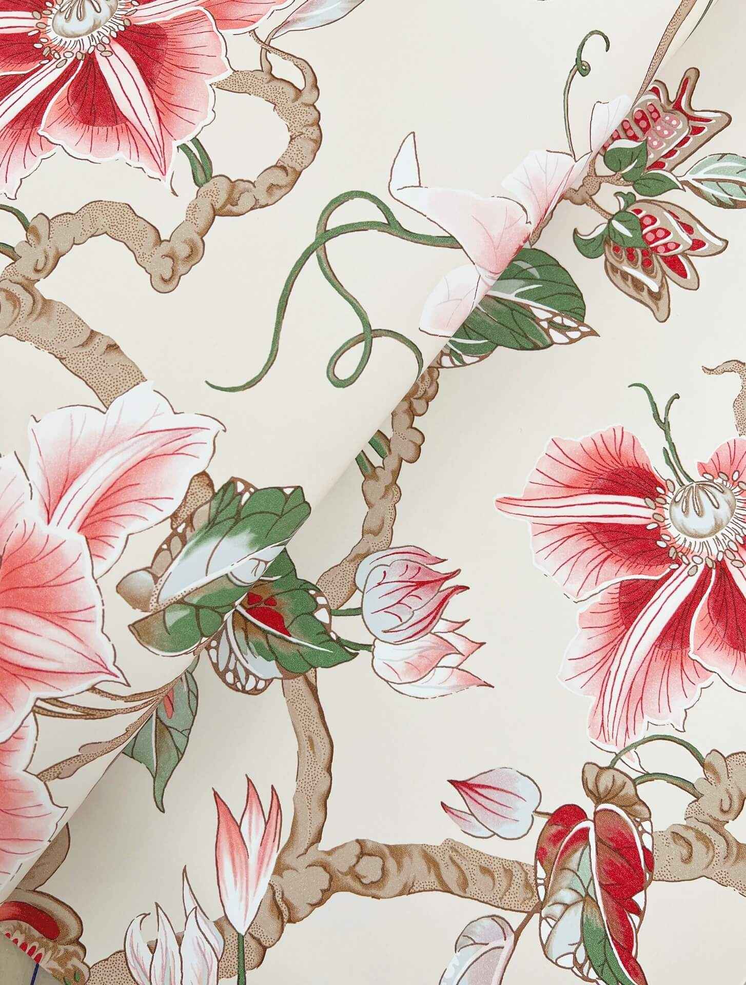 Marguerite Vine Cream Wallpaper - York Wallcoverings - GT4513 - York Wallcoverings Wallpaper