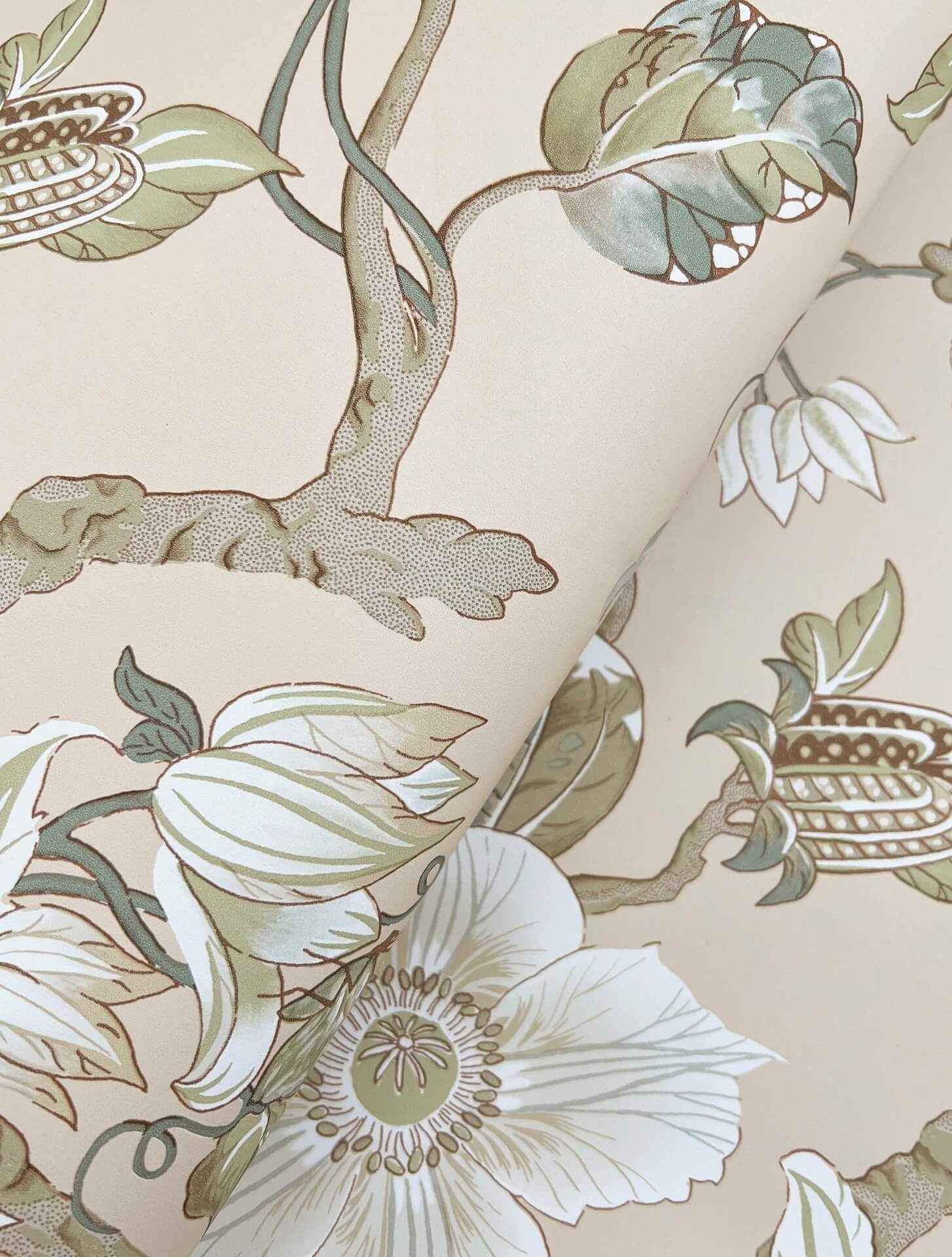 Marguerite Vine Taupe Wallpaper - York Wallcoverings - GT4516 - York Wallcoverings Wallpaper