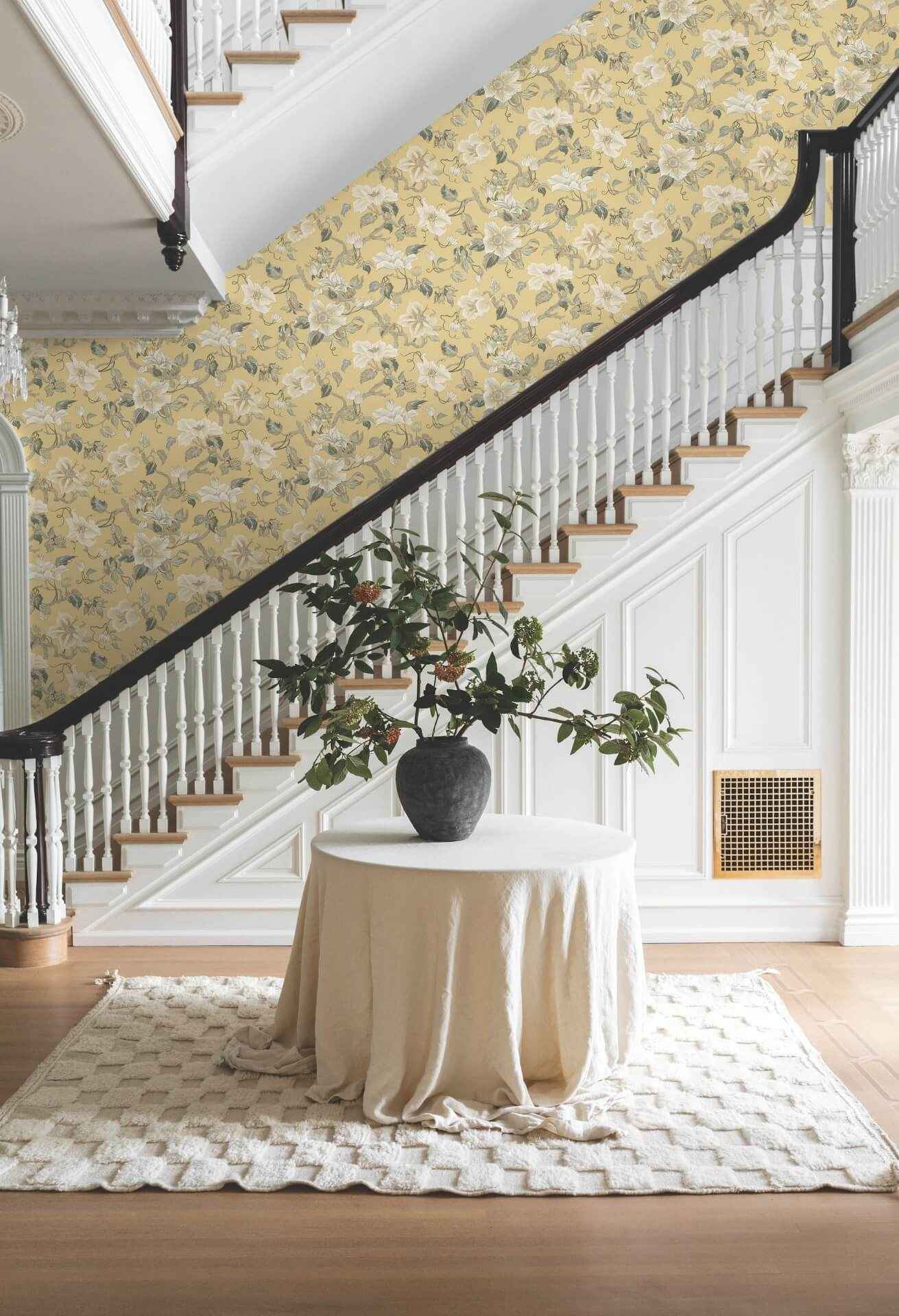 Marguerite Vine Yellow Wallpaper - York Wallcoverings - GT4515 - York Wallcoverings Wallpaper