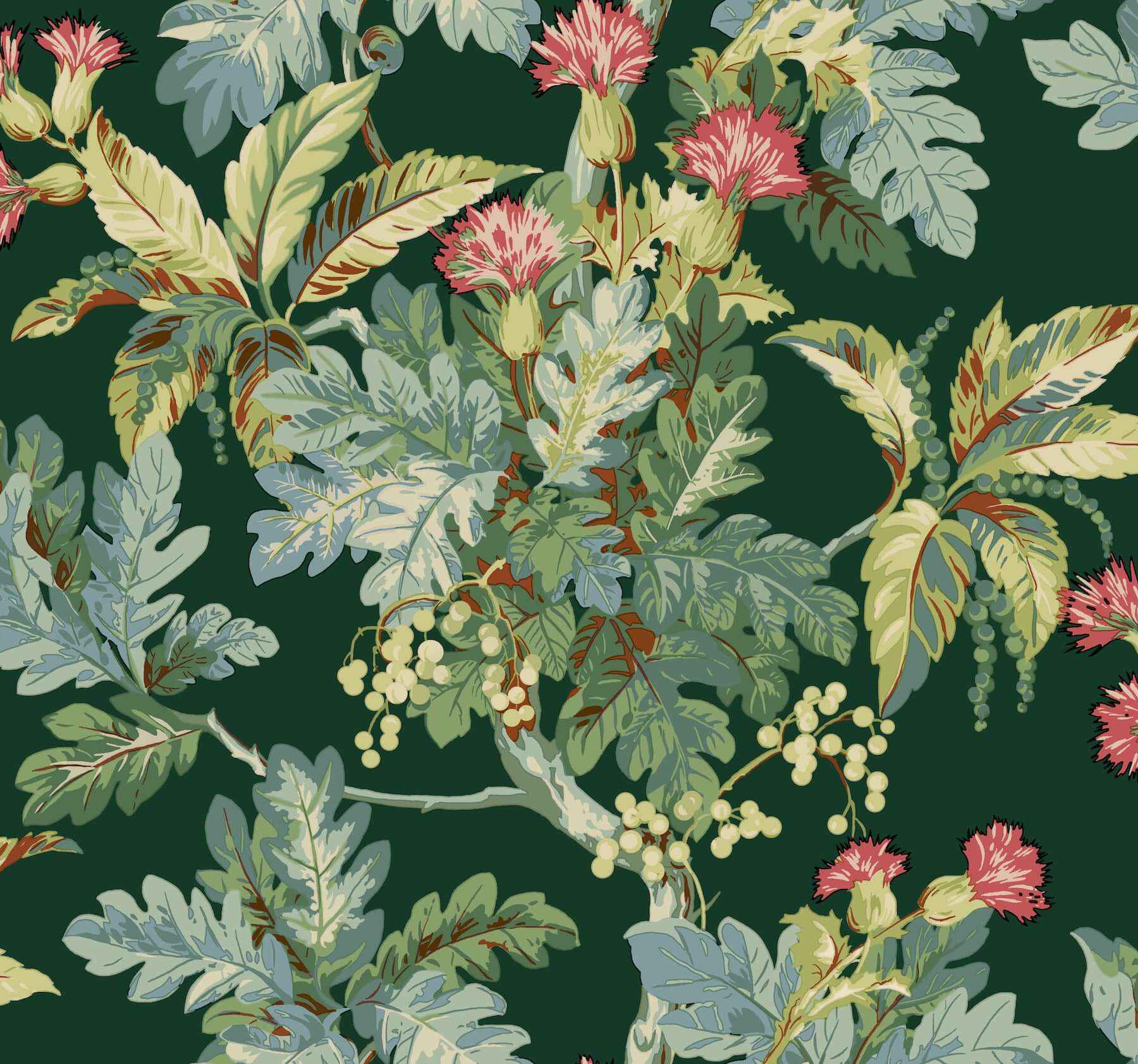 Briarwood Green Wallpaper - York Wallcoverings - GT4525