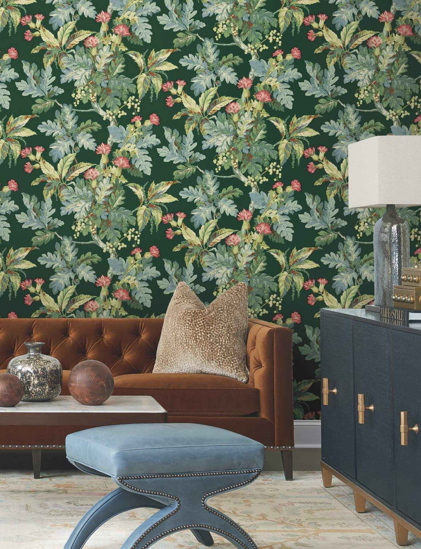 Briarwood Green Wallpaper - York Wallcoverings - GT4525 - York Wallcoverings Wallpaper
