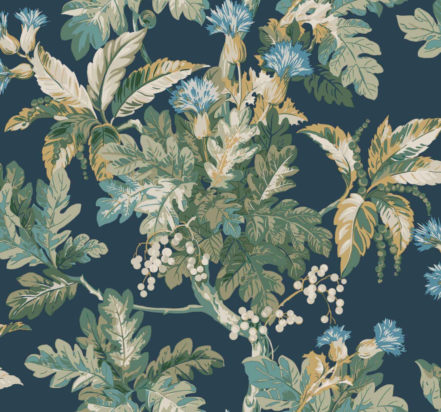 Briarwood Navy Wallpaper - York Wallcoverings - GT4523 - York Wallcoverings Wallpaper