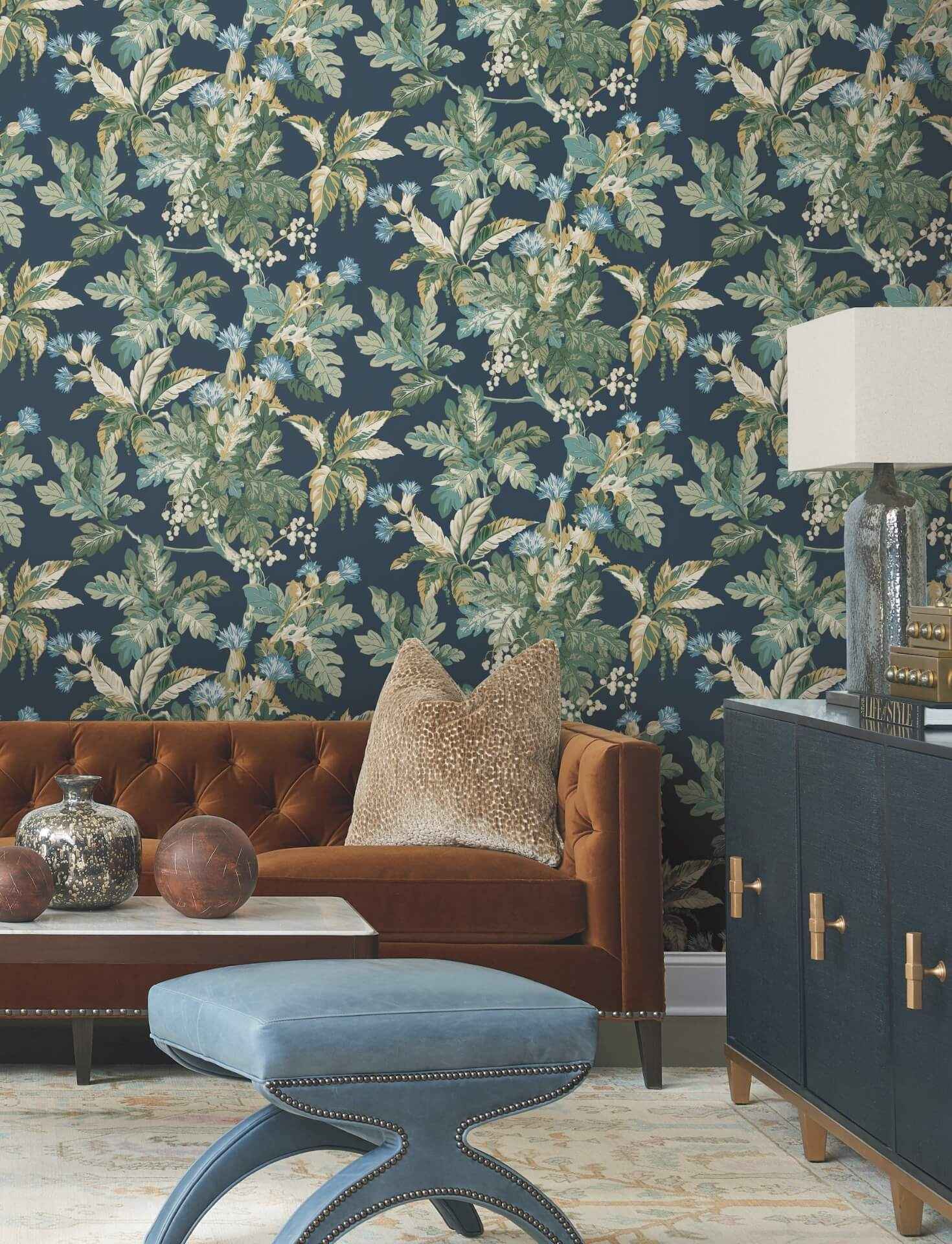 Briarwood Navy Wallpaper - York Wallcoverings - GT4523 - York Wallcoverings Wallpaper