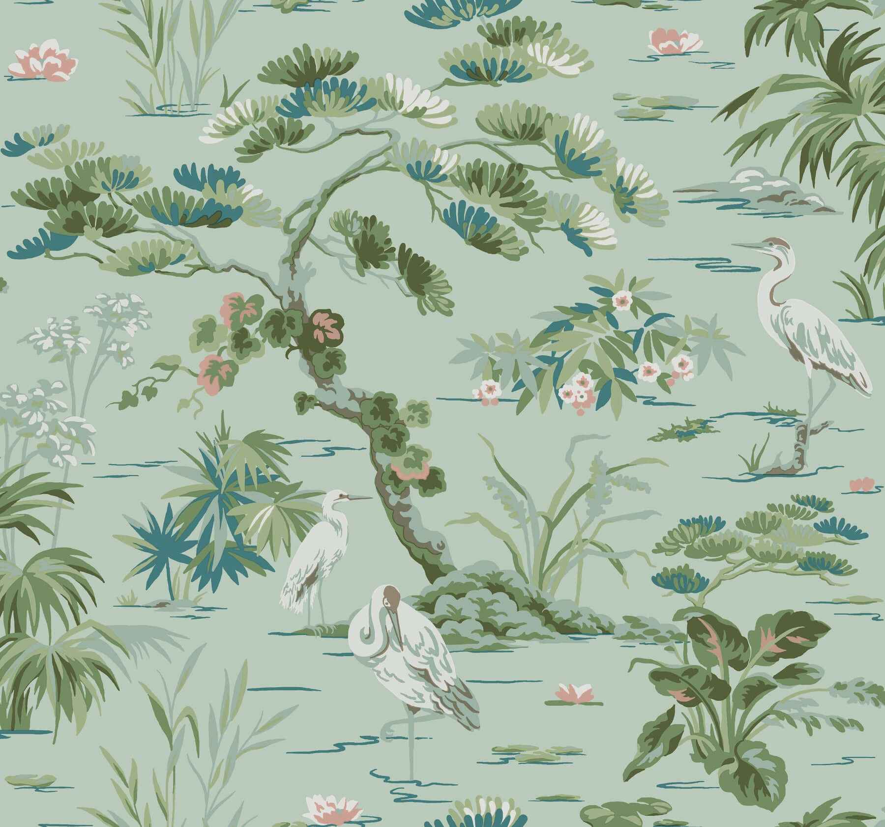 Bridgewater Mint Wallpaper - York Wallcoverings - GT4534 - York Wallcoverings Wallpaper