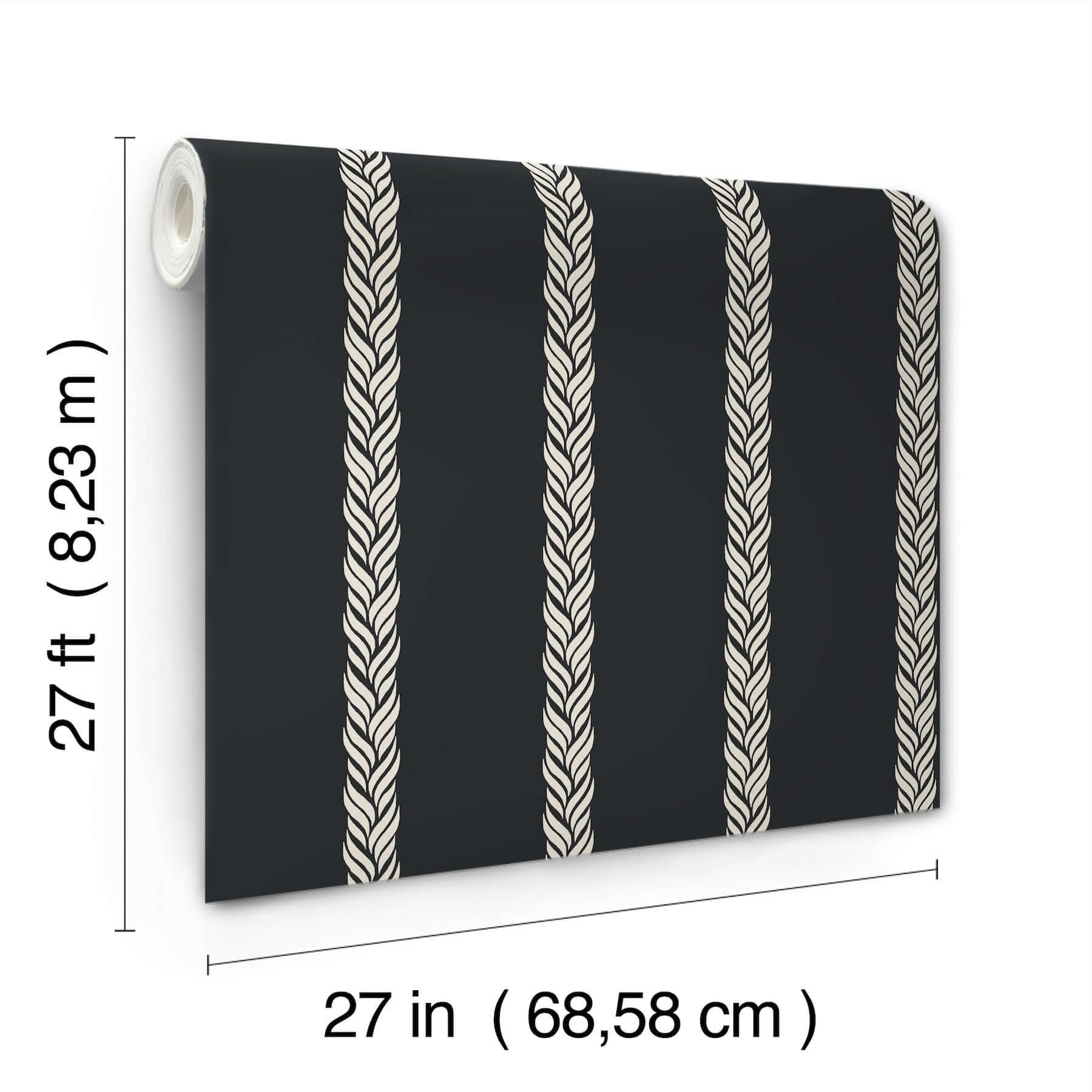 braided-stripe-black-wallpaper-york-wallcoverings-gt4542 - York Wallcoverings Wallpaper