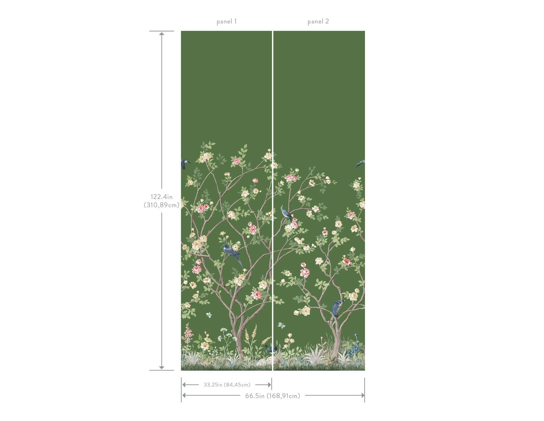 lingering-garden-green-wall-mural-york-wallcoverings-mu0316m - York Wallcoverings Wallpaper