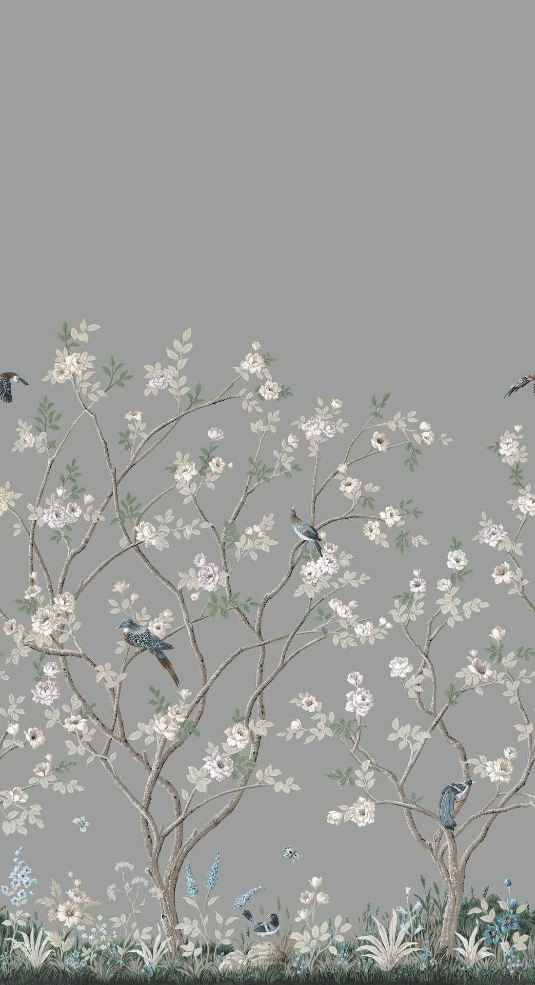 Lingering Garden Grey Wall Mural - York Wallcoverings - MU0313M