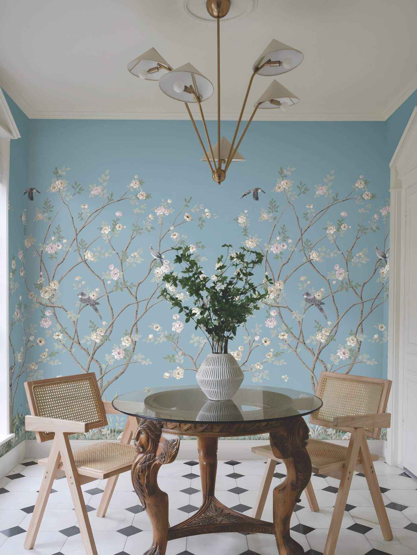 Lingering Garden Sky Blue Wall Mural - York Wallcoverings - MU0314M - York Wallcoverings Wallpaper