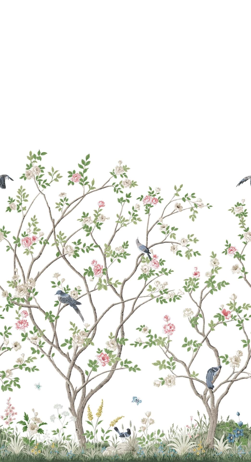 lingering-garden-white-wall-mural-york-wallcoverings-mu0317m - York Wallcoverings Wallpaper