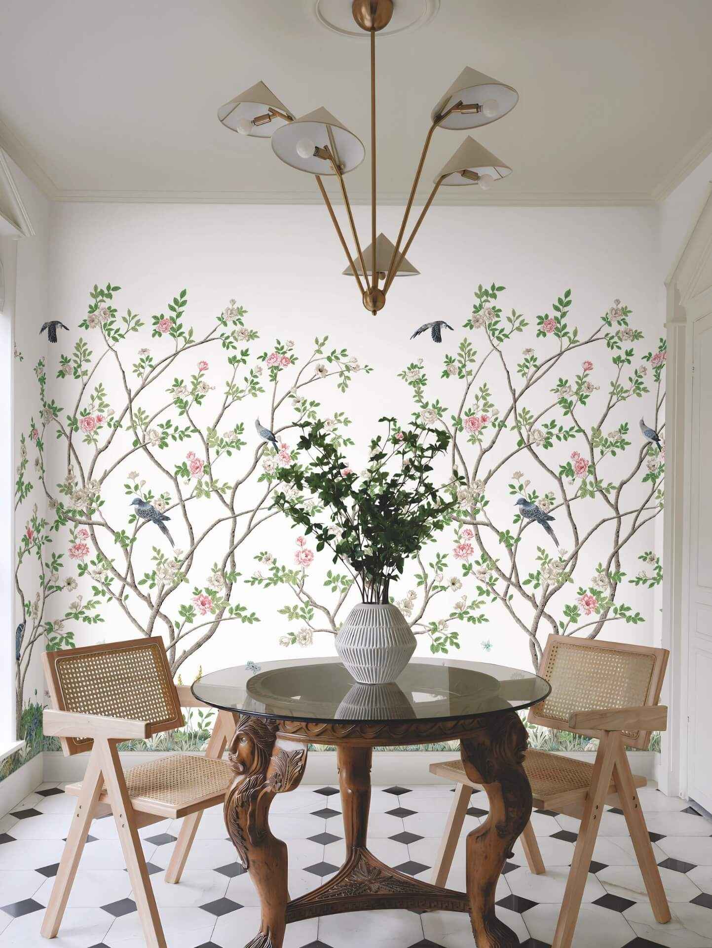 Lingering Garden White Wall Mural - York Wallcoverings - MU0317M