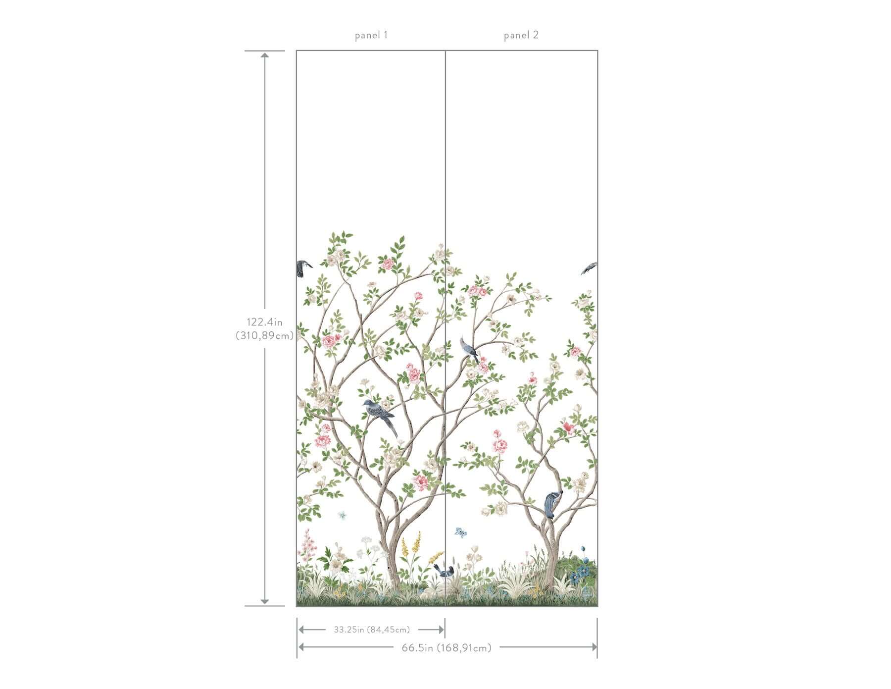 lingering-garden-white-wall-mural-york-wallcoverings-mu0317m - York Wallcoverings Wallpaper