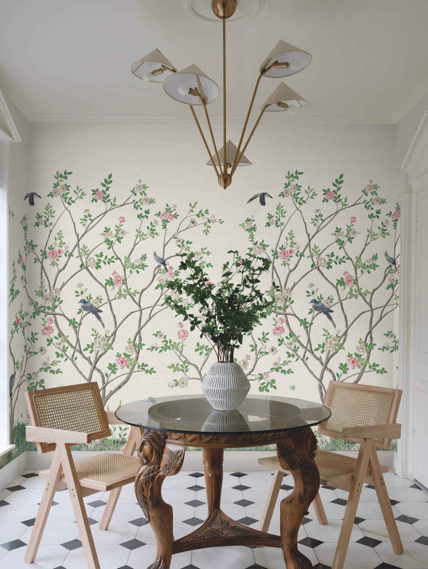 Lingering Garden White Wall Mural - York Wallcoverings - MU0317MSISAL - York Wallcoverings Wallpaper