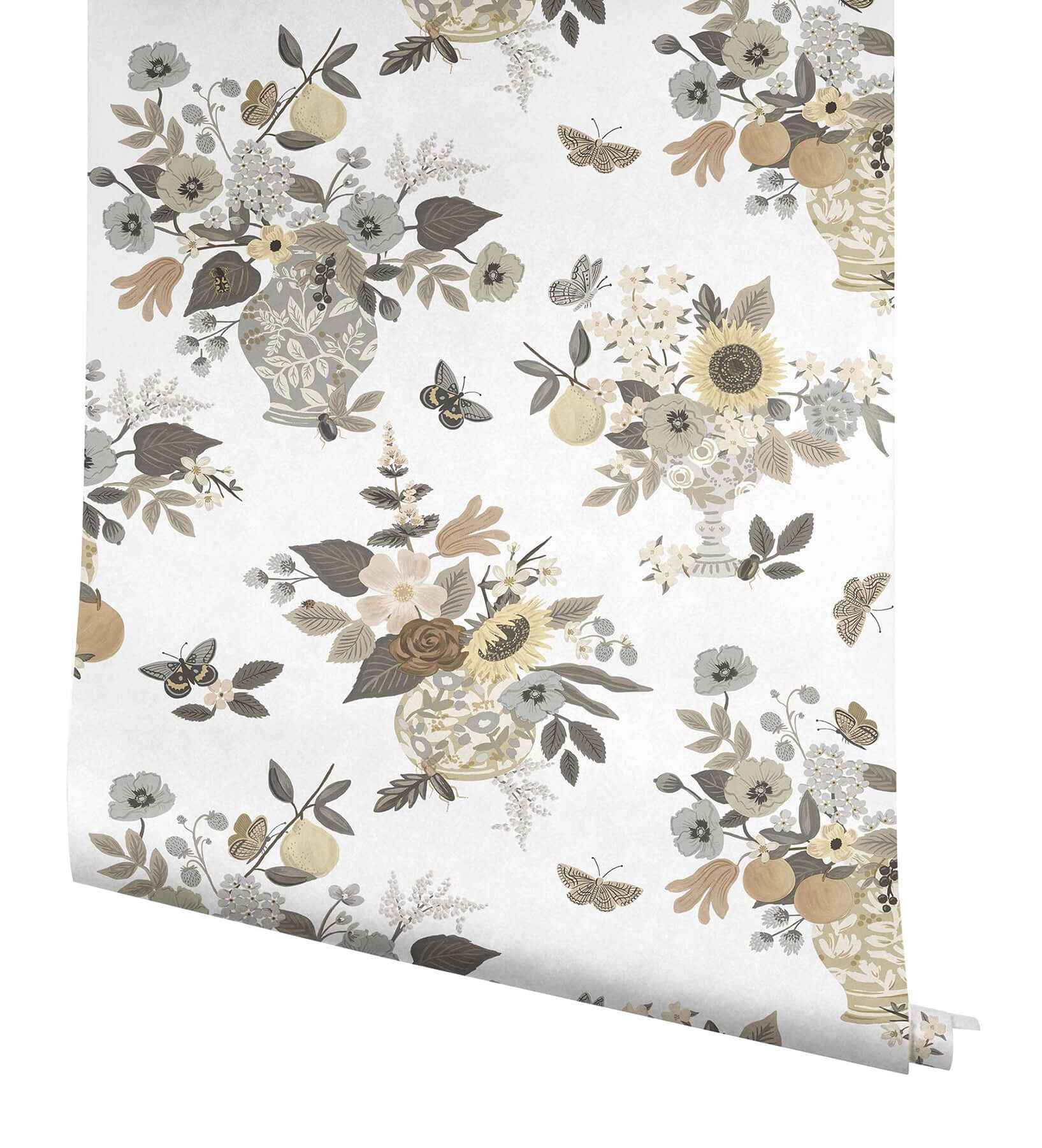 Flower Studies Linen Wallpaper - York Wallcoverings - RF7403 - York Wallcoverings Wallpaper