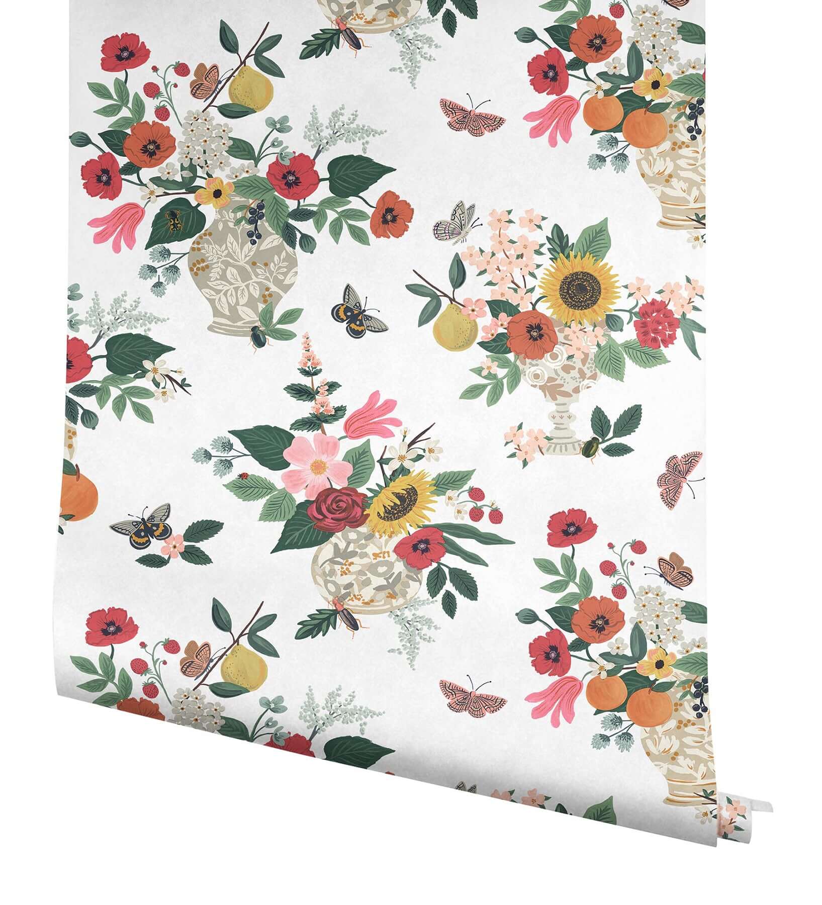 flower-studies-wallpaper-rose-multi-york-wallcoverings-rf7404 - York Wallcoverings Wallpaper