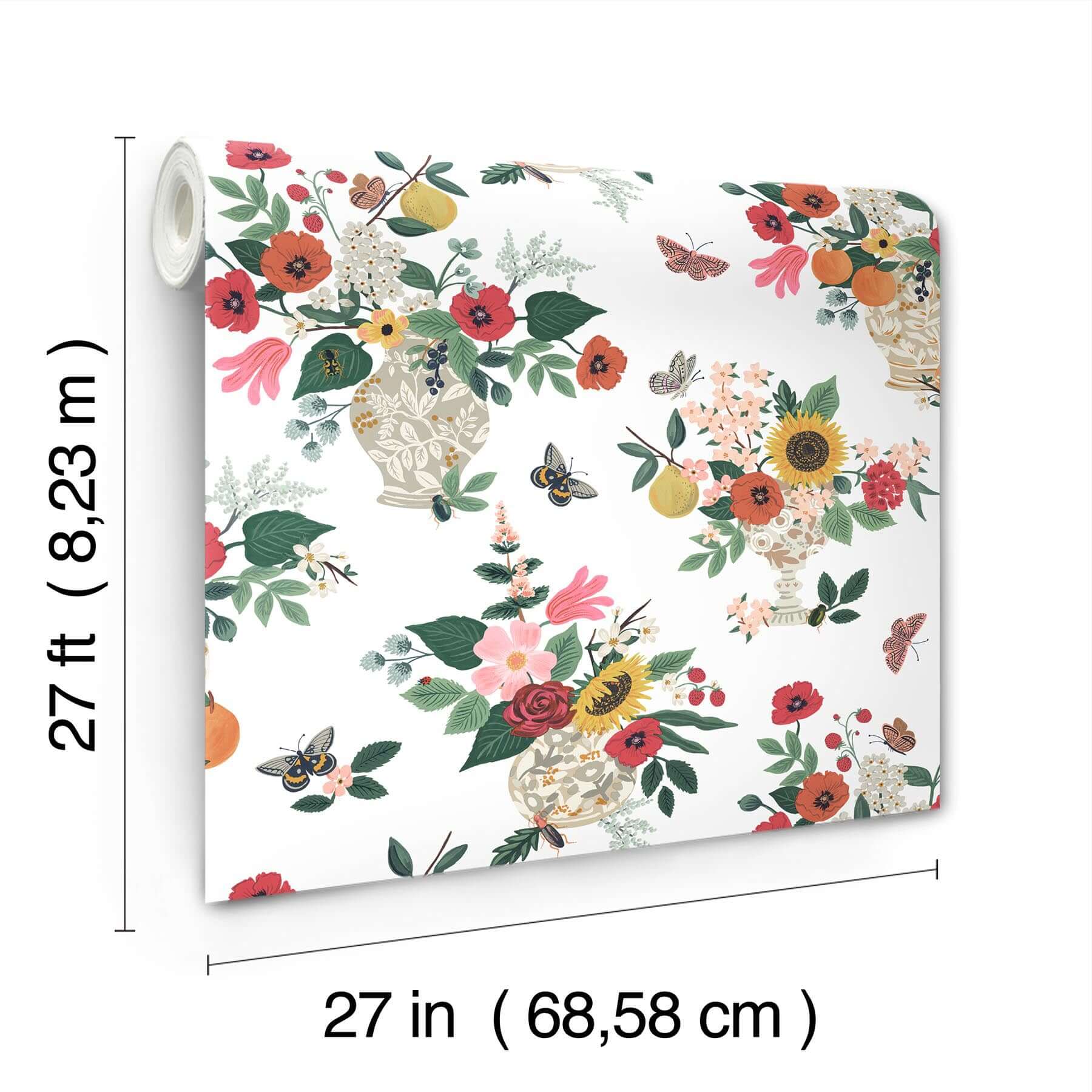 flower-studies-wallpaper-rose-multi-york-wallcoverings-rf7404 - York Wallcoverings Wallpaper