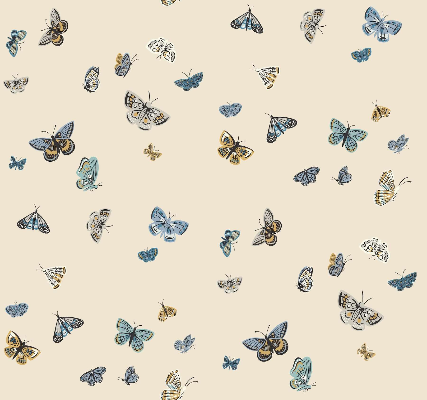 butterfly-house-wallpaper-linen-york-wallcoverings-rf7412 - York Wallcoverings Wallpaper