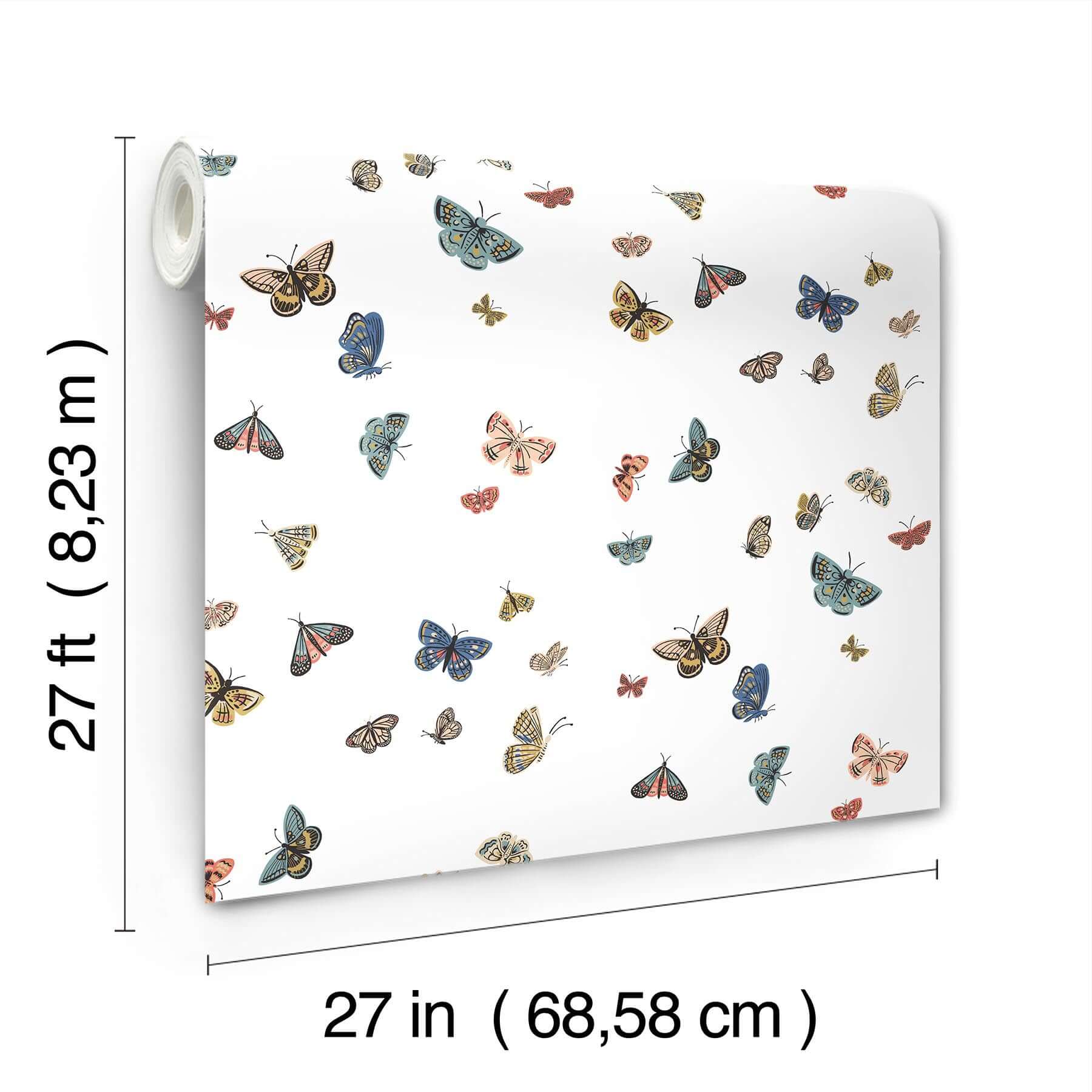 butterfly-house-wallpaper-white-york-wallcoverings-rf7411 - York Wallcoverings Wallpaper