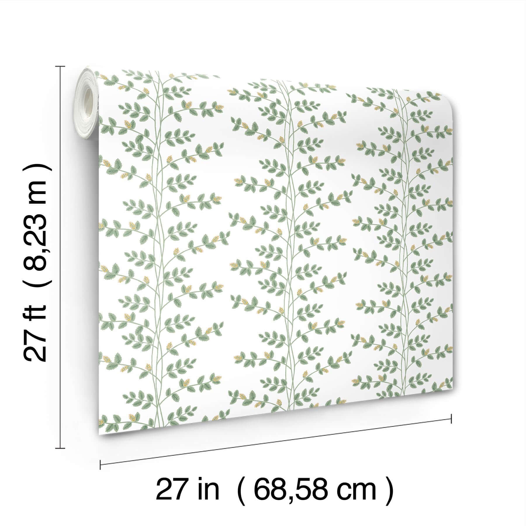 climbing-vine-wallpaper-white-gold-york-wallcoverings-rf7424 - York Wallcoverings Wallpaper