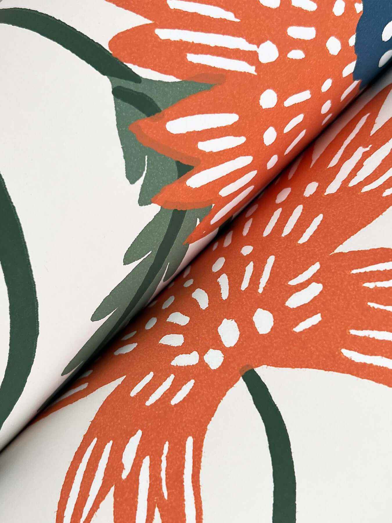 Aster Coral Wallpaper - York Wallcoverings - RF7433 - York Wallcoverings Wallpaper