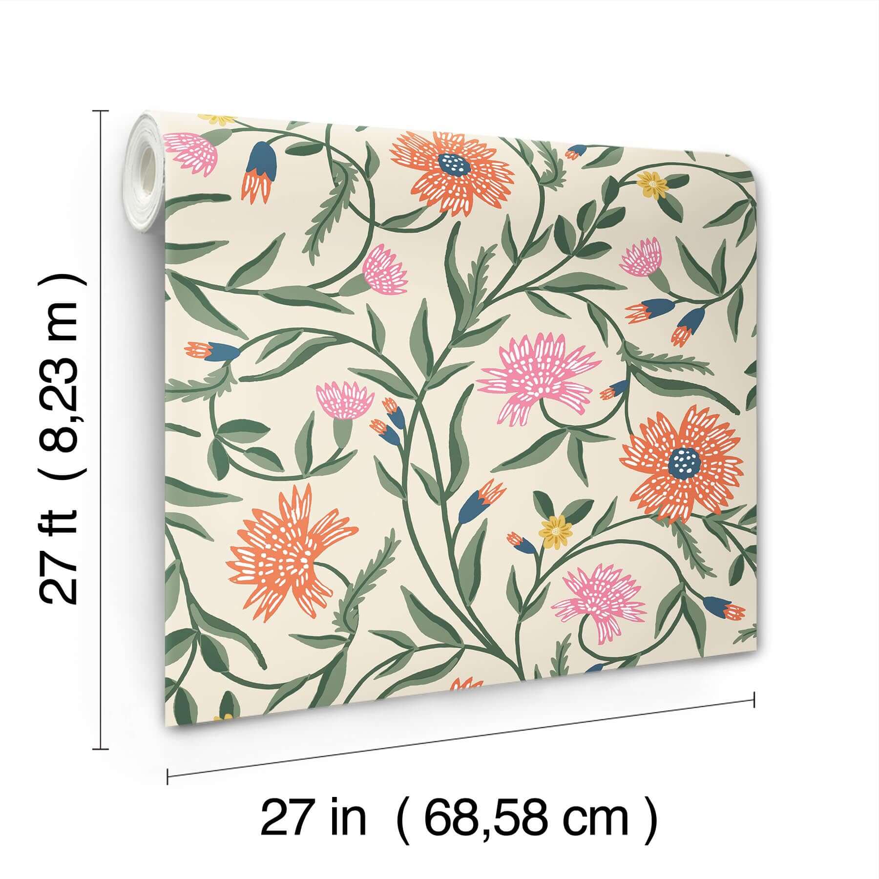 aster-wallpaper-linen-coral-york-wallcoverings-rf7433 - York Wallcoverings Wallpaper