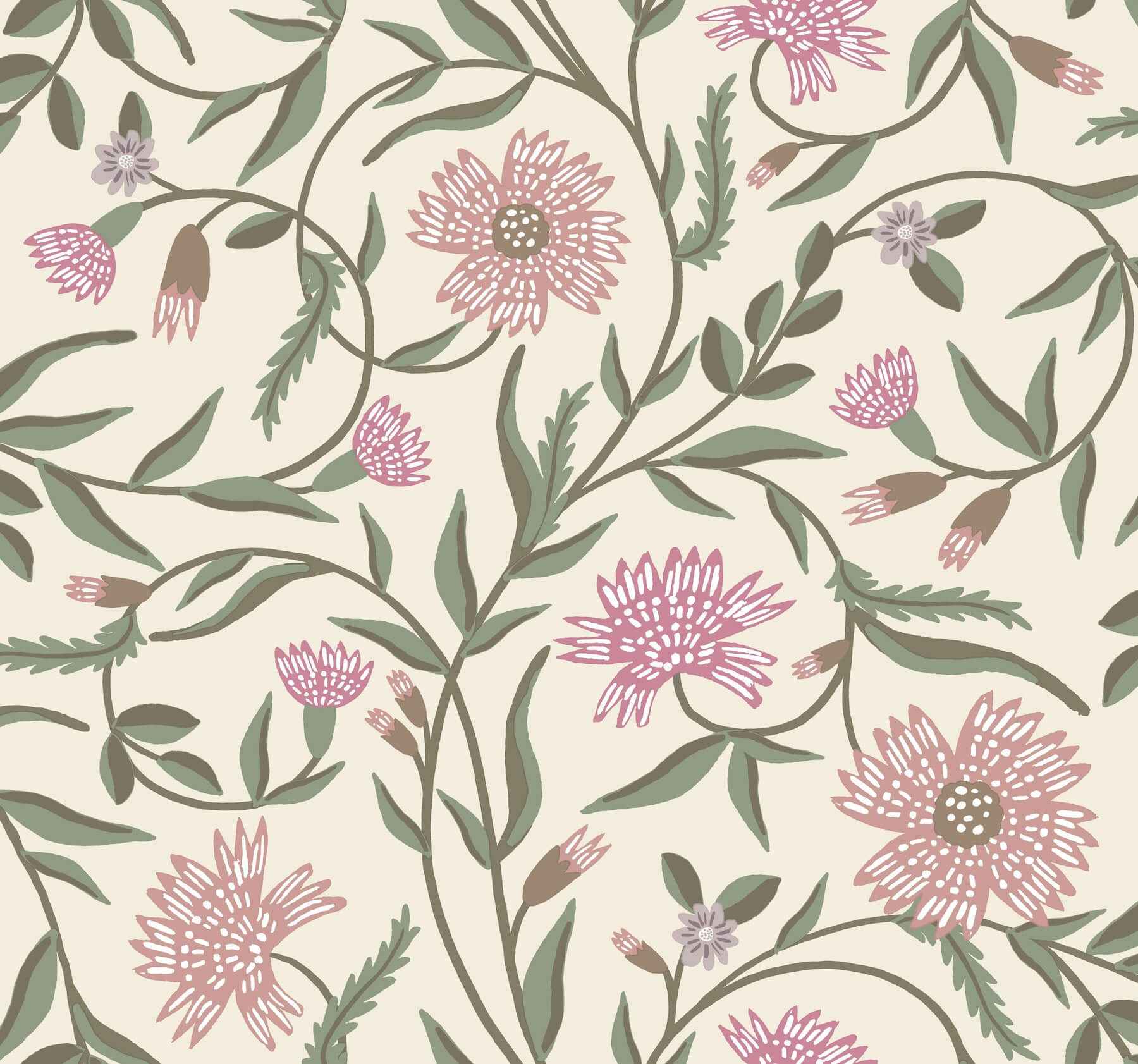 Aster Rose Wallpaper - York Wallcoverings - RF7436 - York Wallcoverings Wallpaper
