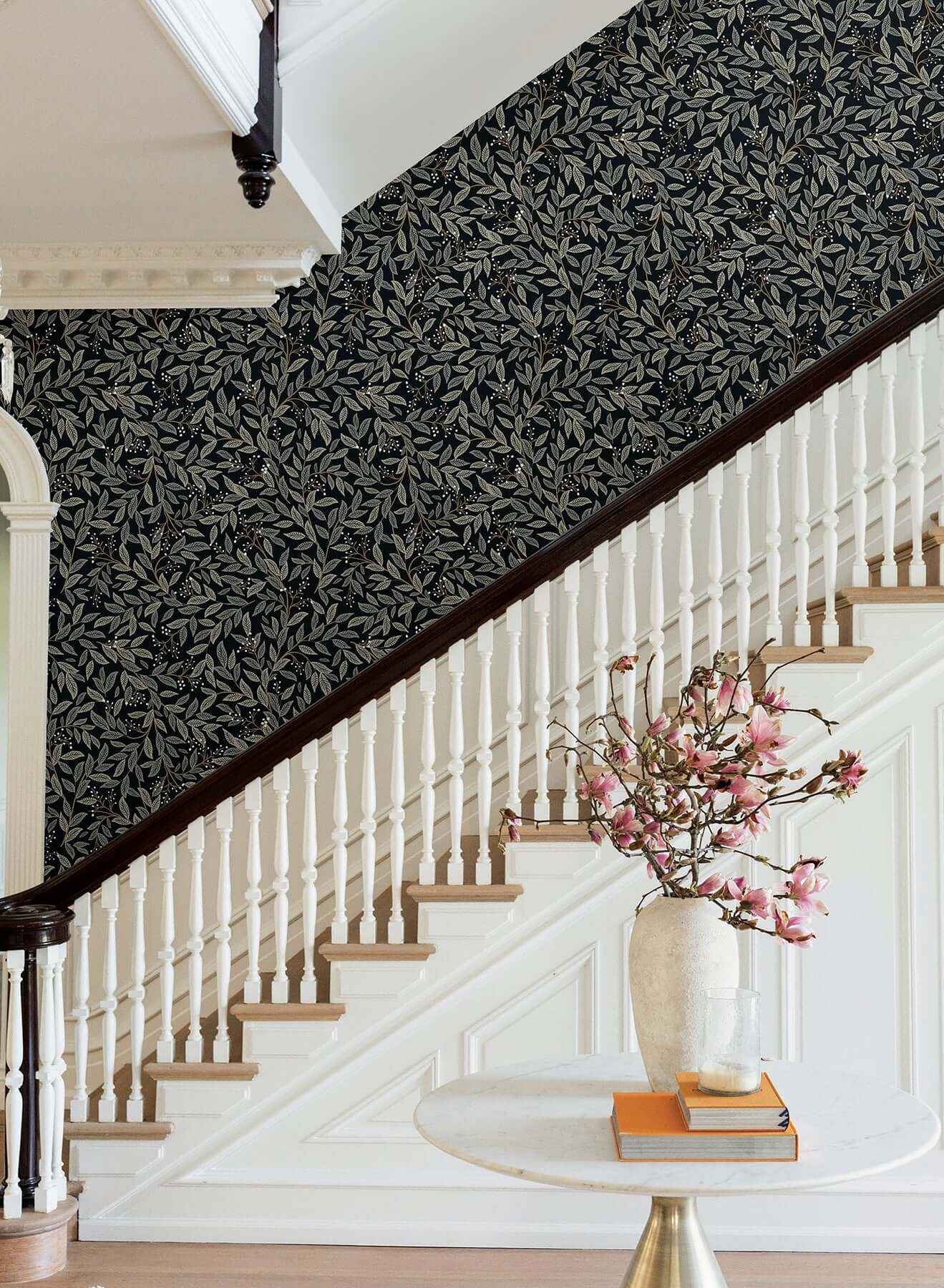 Willowberry Black Wallpaper - York Wallcoverings - RF7462 - York Wallcoverings Wallpaper