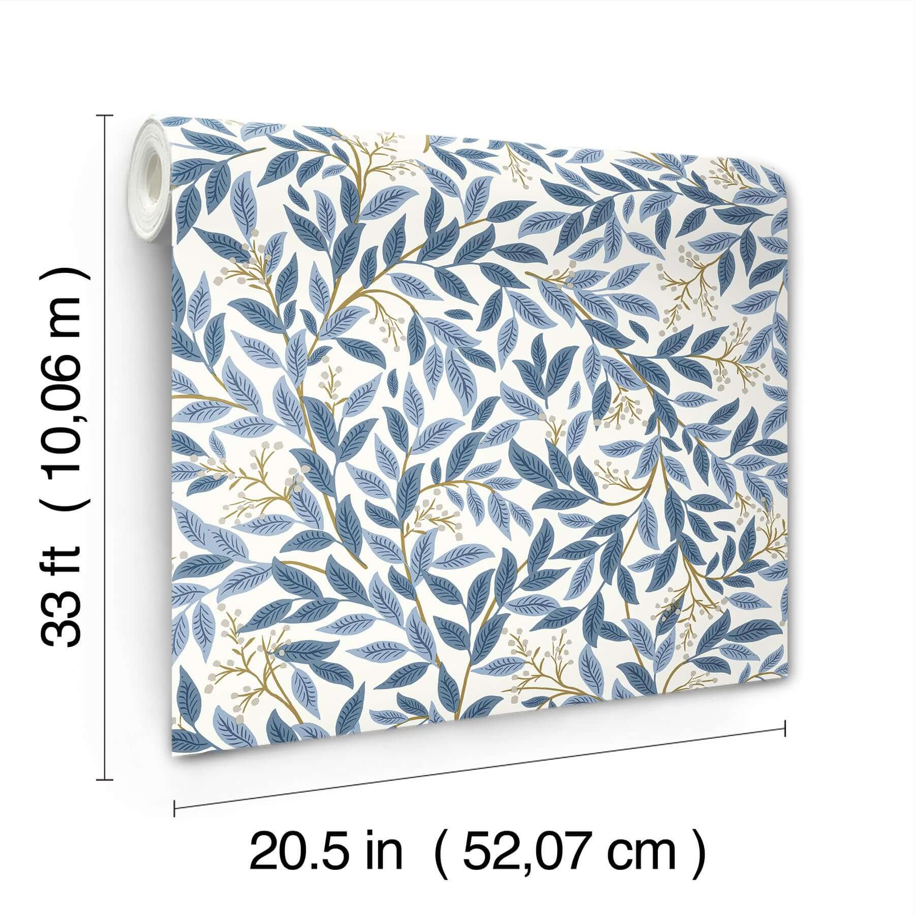 willowberry-wallpaper-blue-white-york-wallcoverings-rf7461 - York Wallcoverings Wallpaper